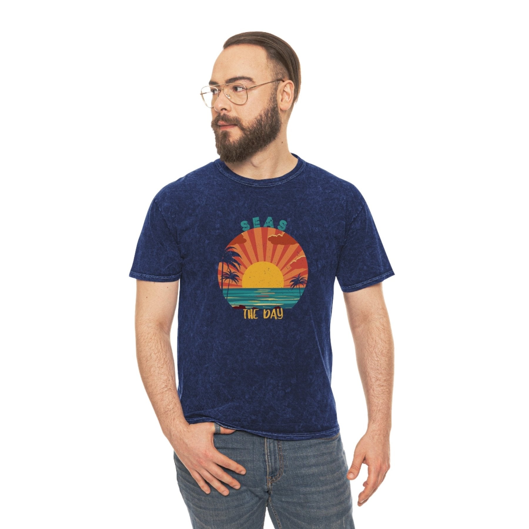 Seas the Day, Unisex Mineral Wash T - Shirt - Janlyn's Crafts