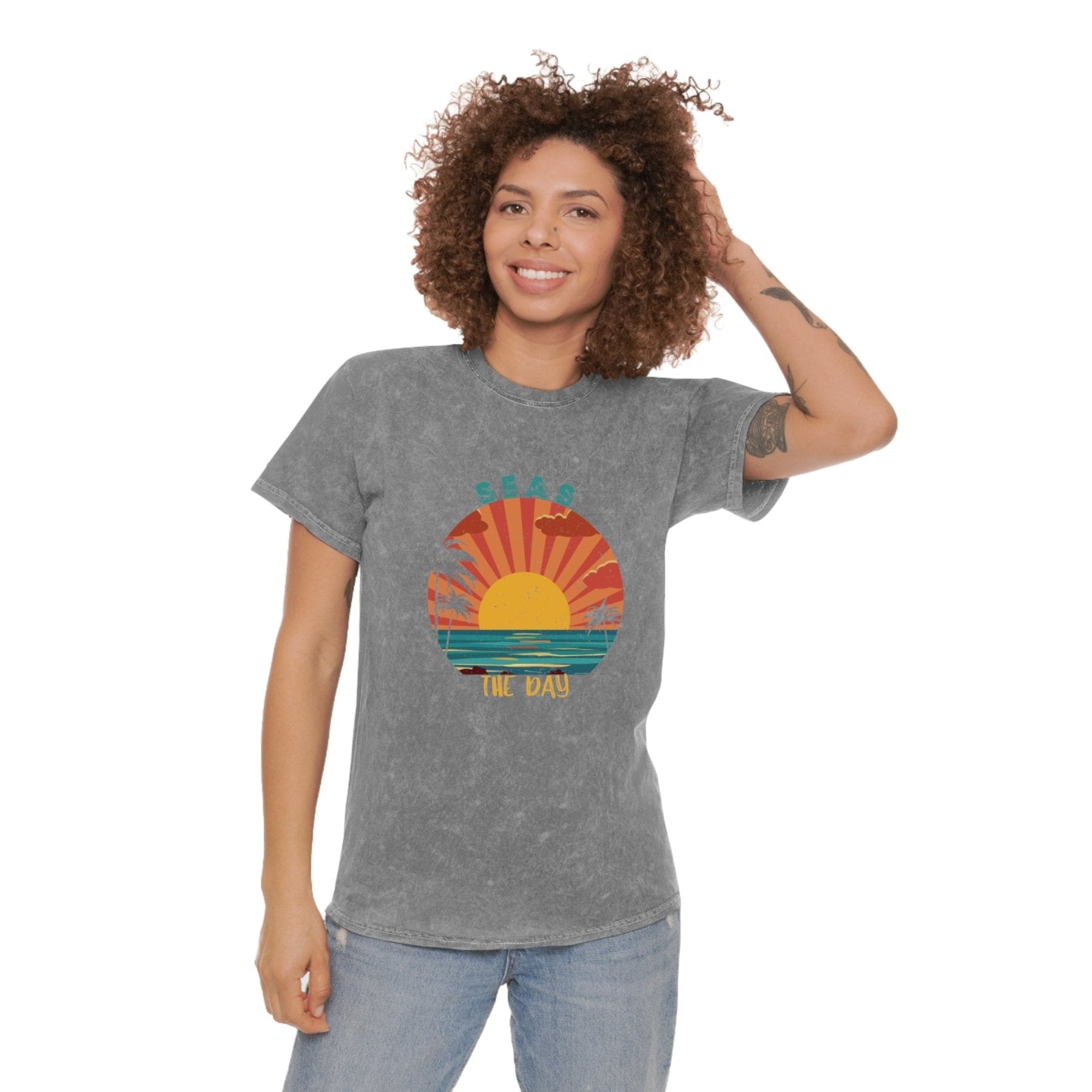 Seas the Day, Unisex Mineral Wash T - Shirt - Janlyn's Crafts