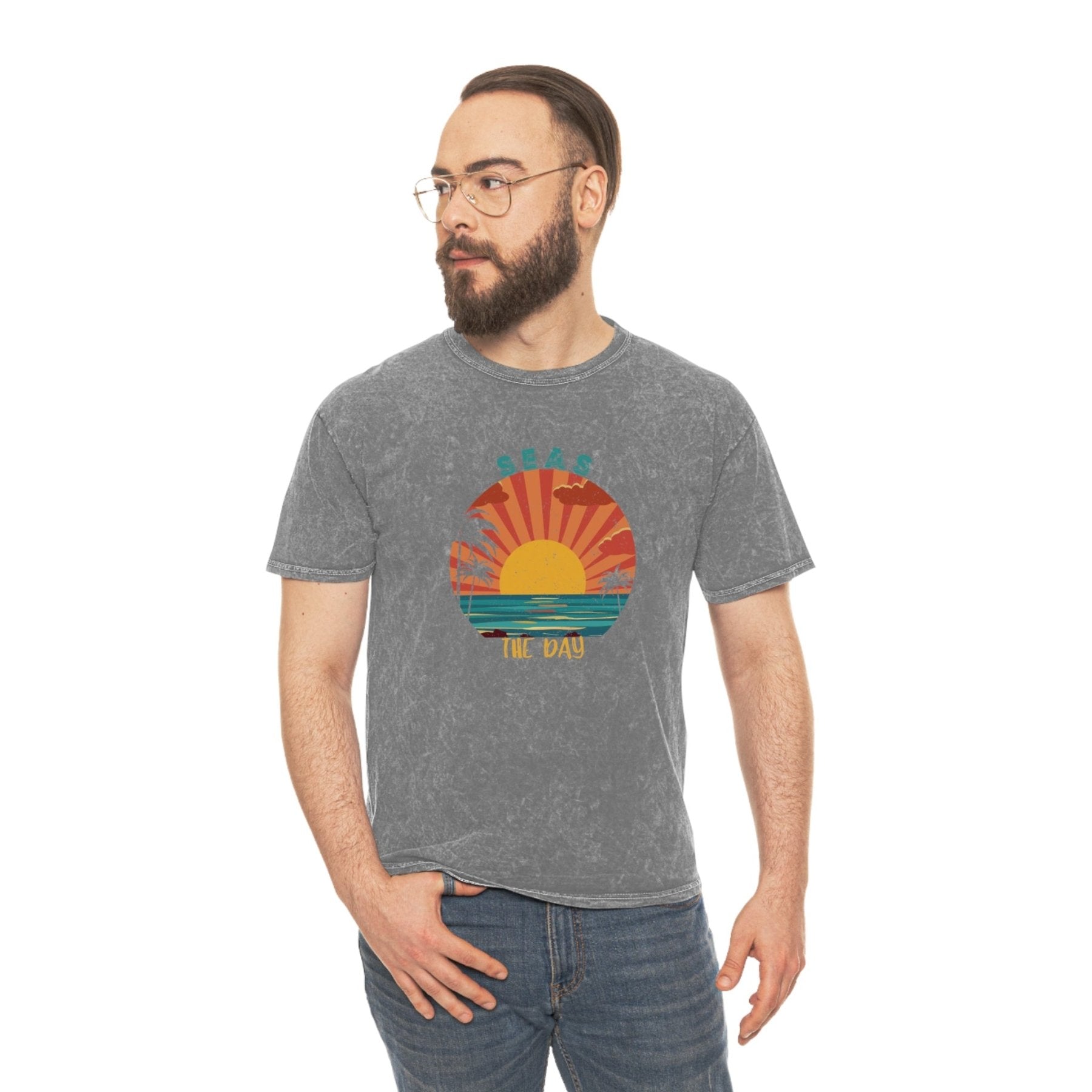 Seas the Day, Unisex Mineral Wash T - Shirt - Janlyn's Crafts