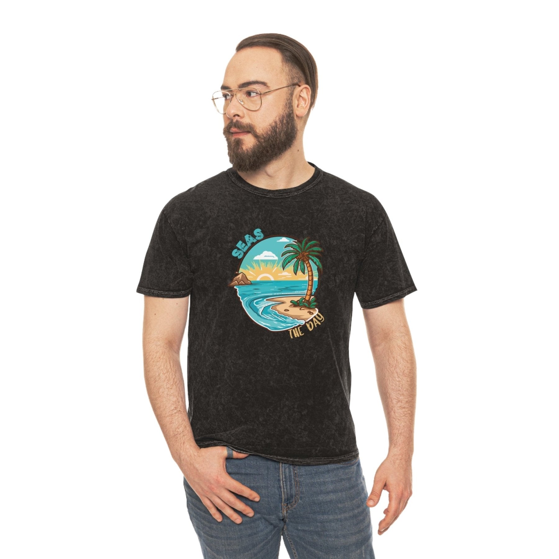 Seas the Day, Unisex Mineral Wash T - Shirt - Janlyn's Crafts