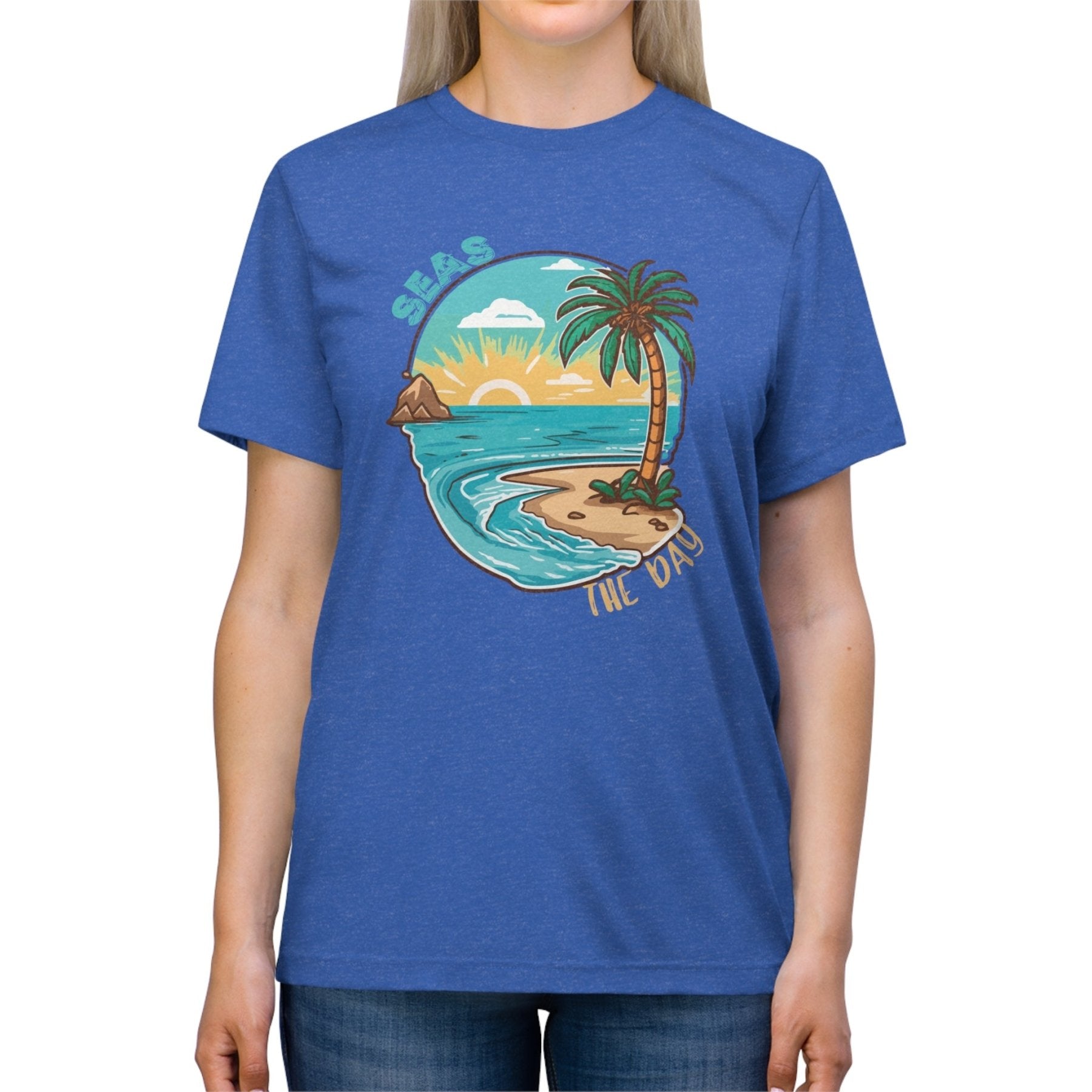 Seas the Day, Unisex Triblend T - Shirt - Janlyn's Crafts