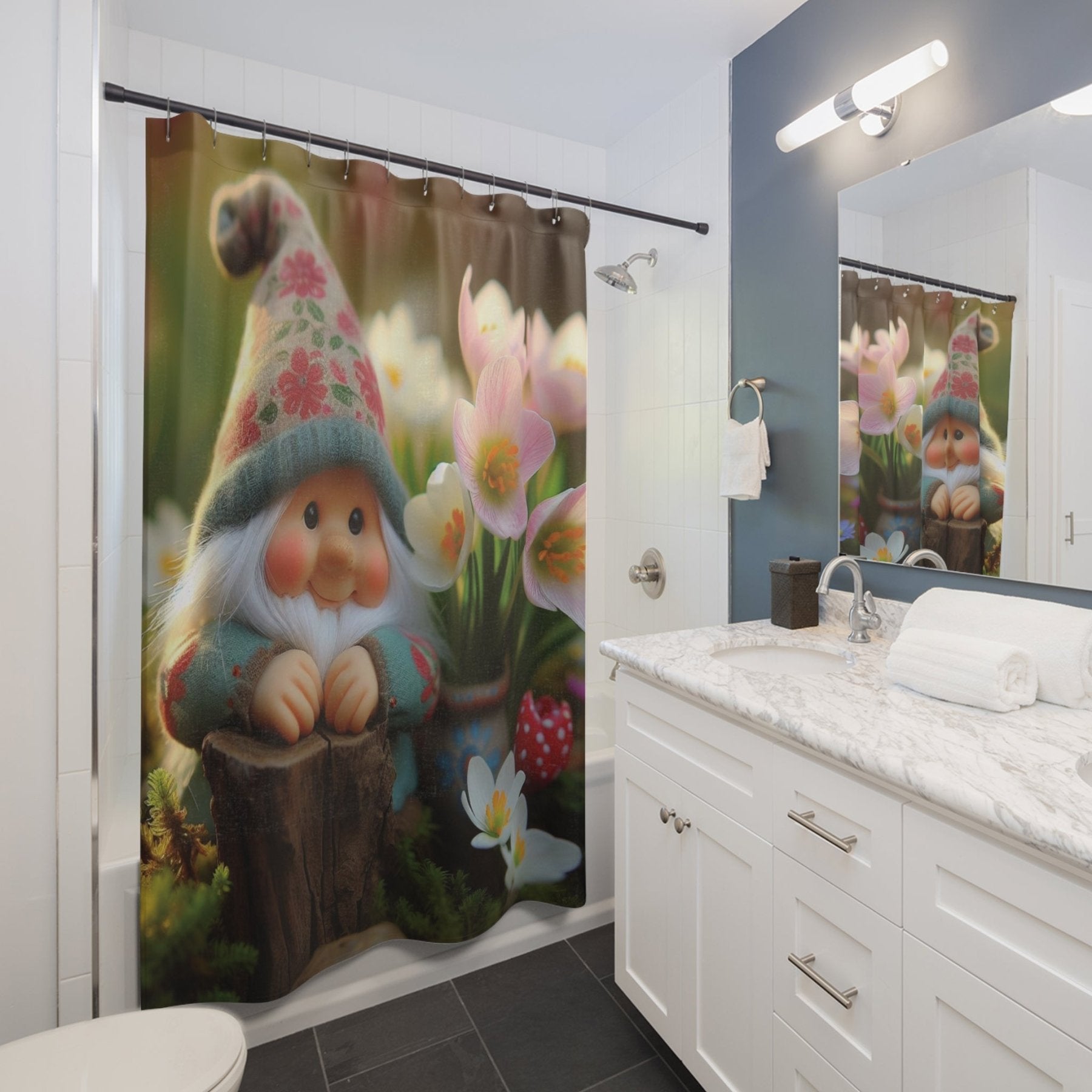 Shower Curtain, Gnome [1] - Janlyn's Crafts