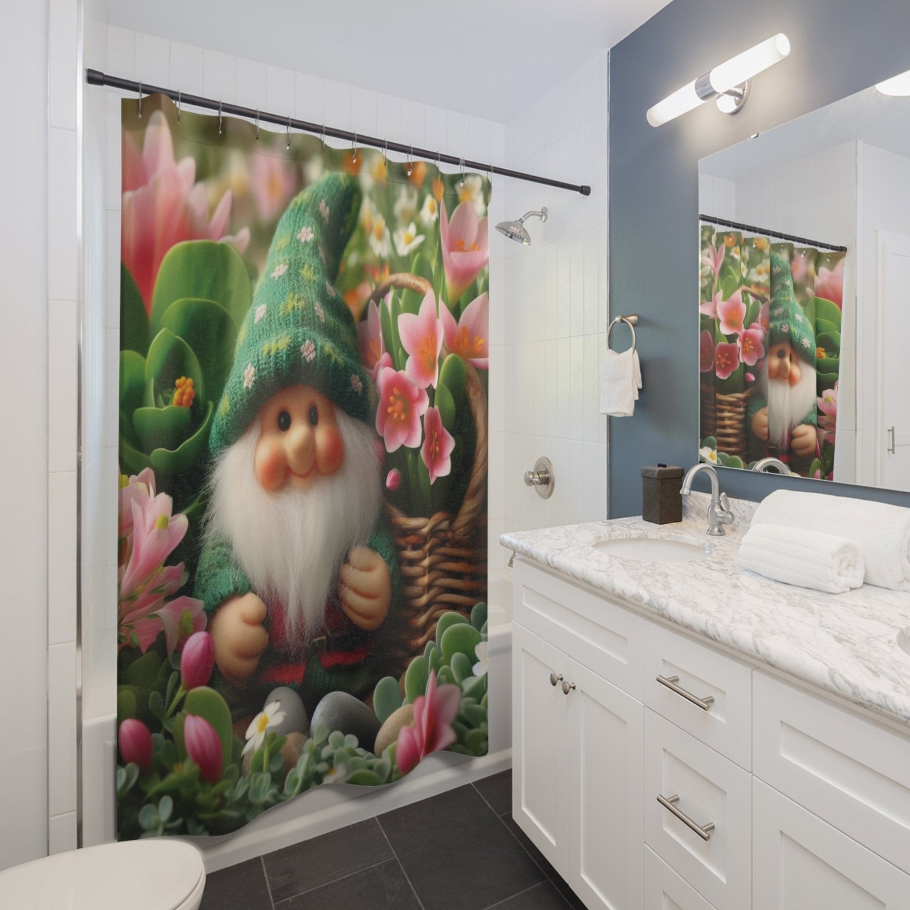 Shower Curtain, Gnome [15] - Janlyn's Crafts