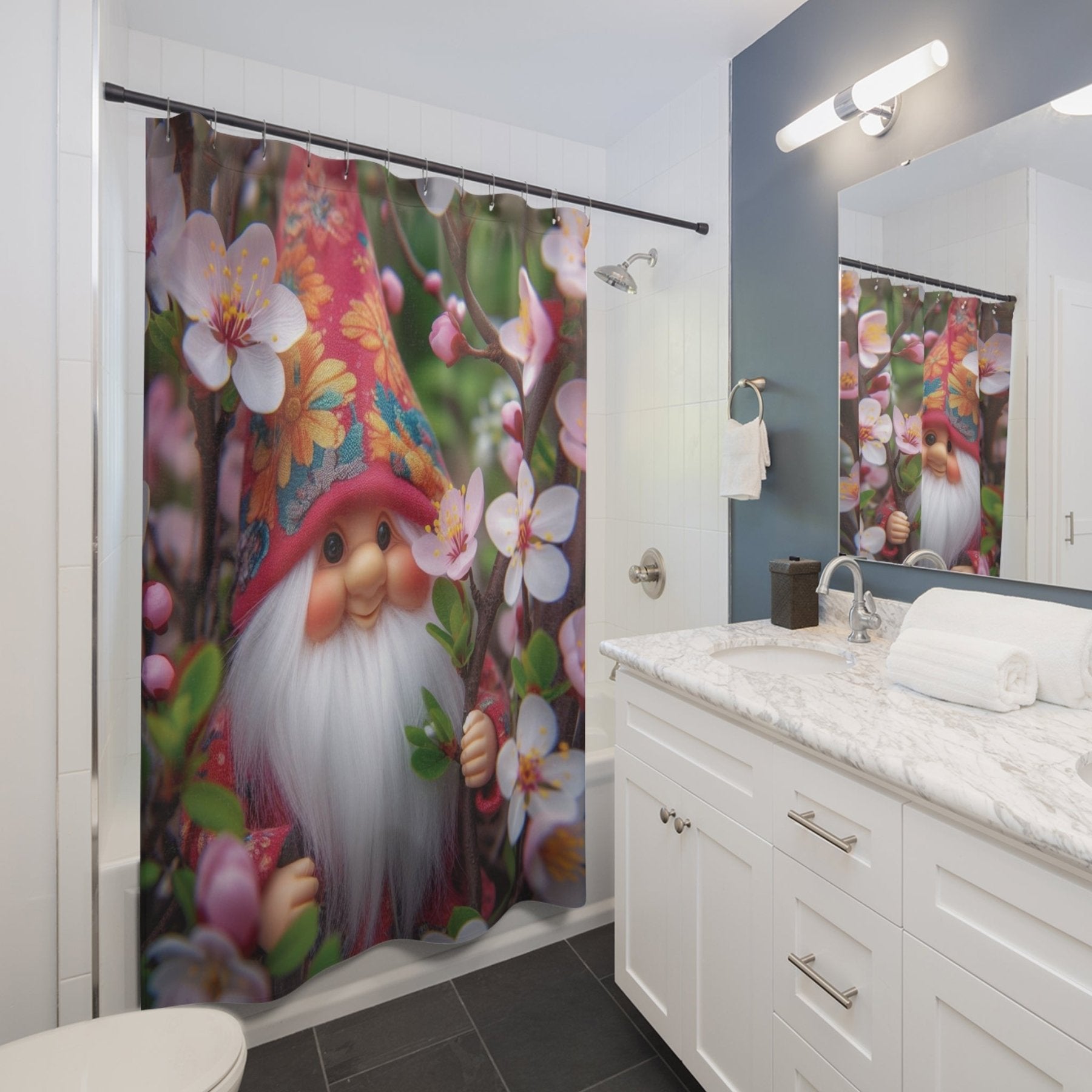 Shower Curtain, Gnome [6] - Janlyn's Crafts