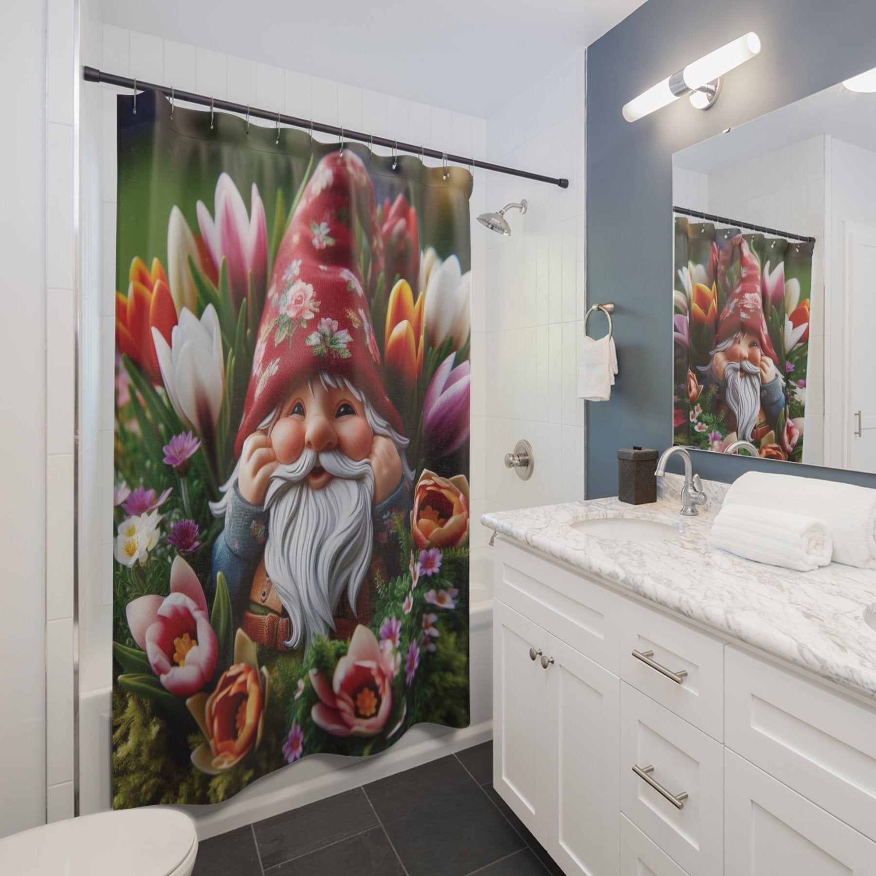 Shower Curtain, Gnome [7] - Janlyn's Crafts