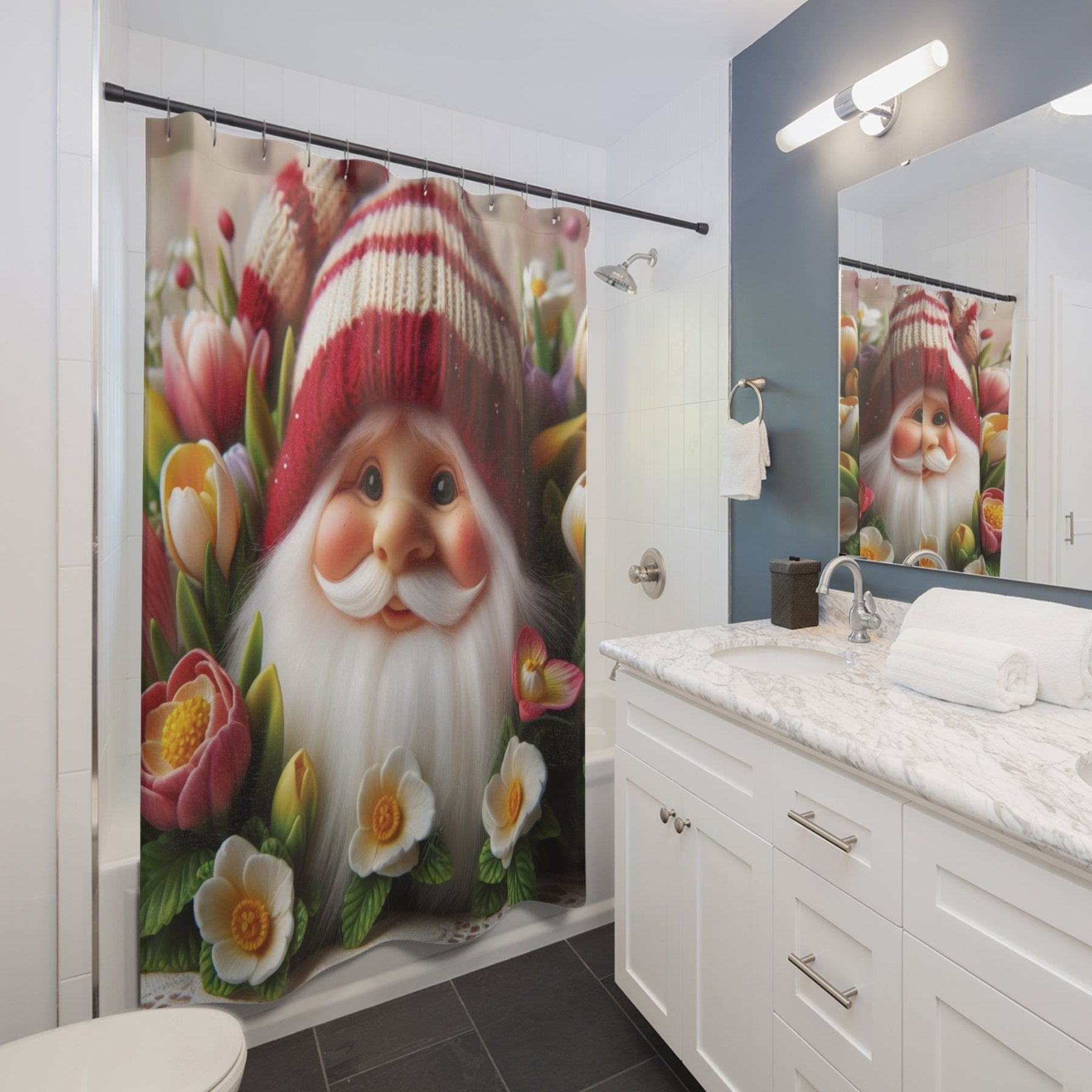 Shower Curtain, Gnome [8] - Janlyn's Crafts