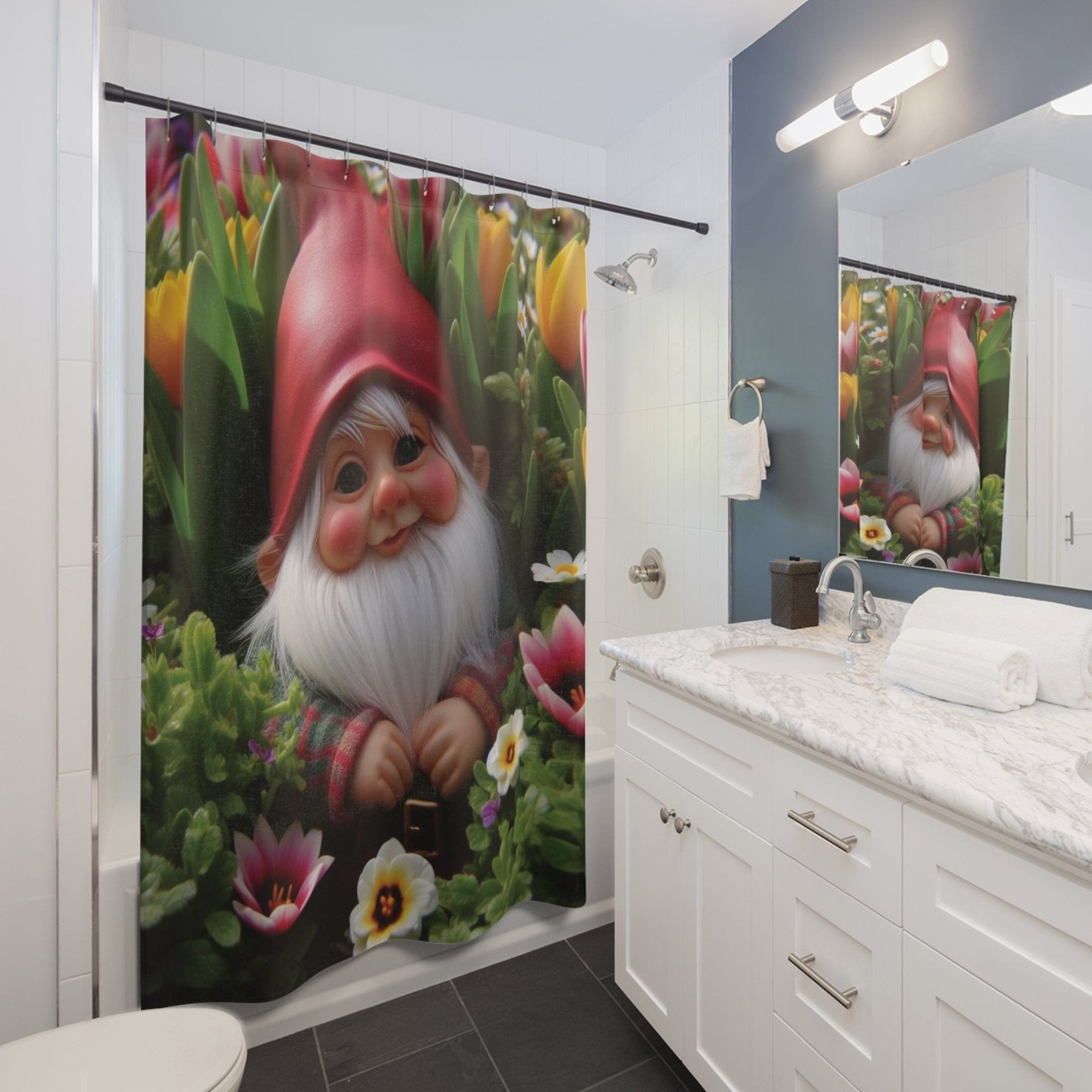 Shower Curtain, Gnome [9] - Janlyn's Crafts