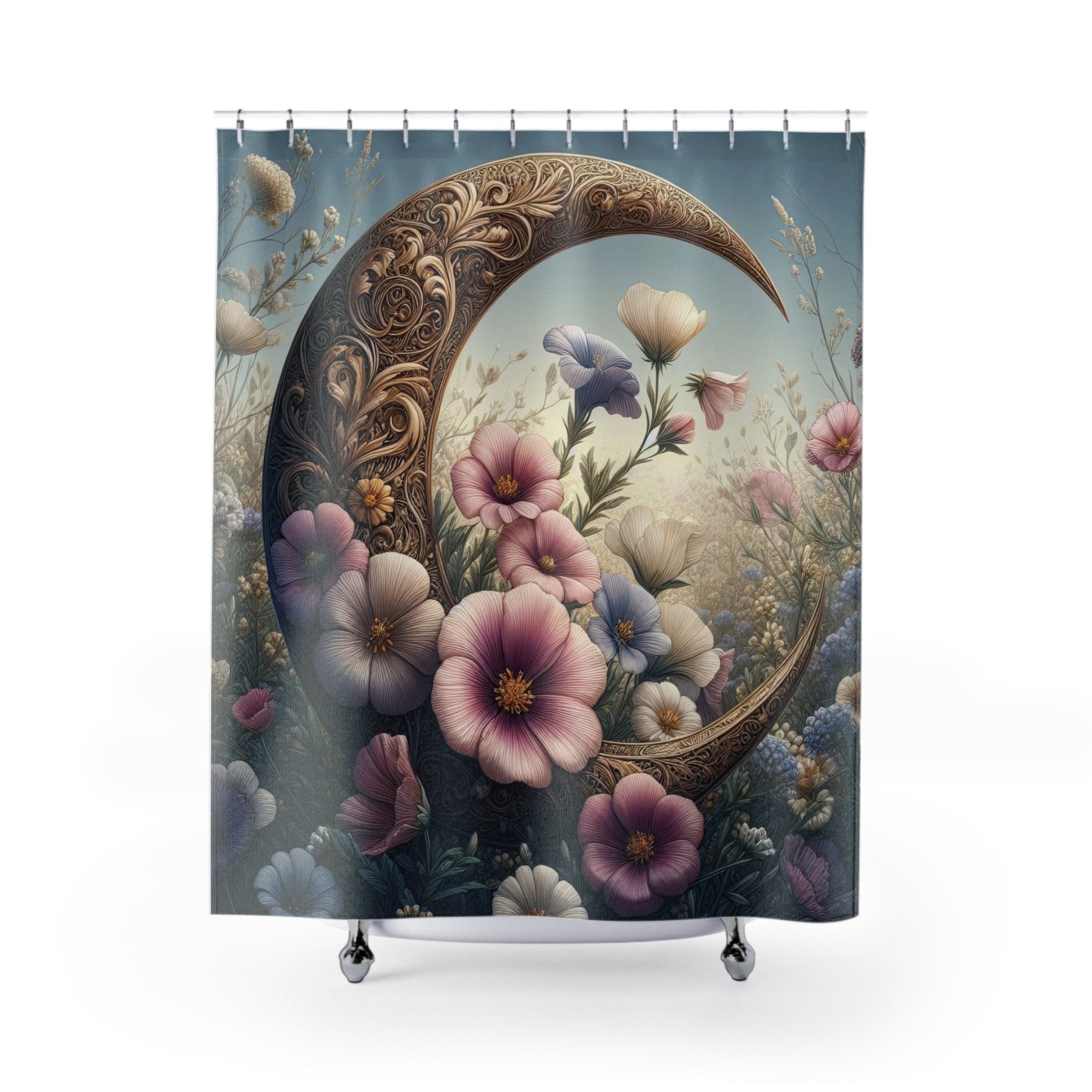 Shower Curtain, Moon [1] - Janlyn's Crafts