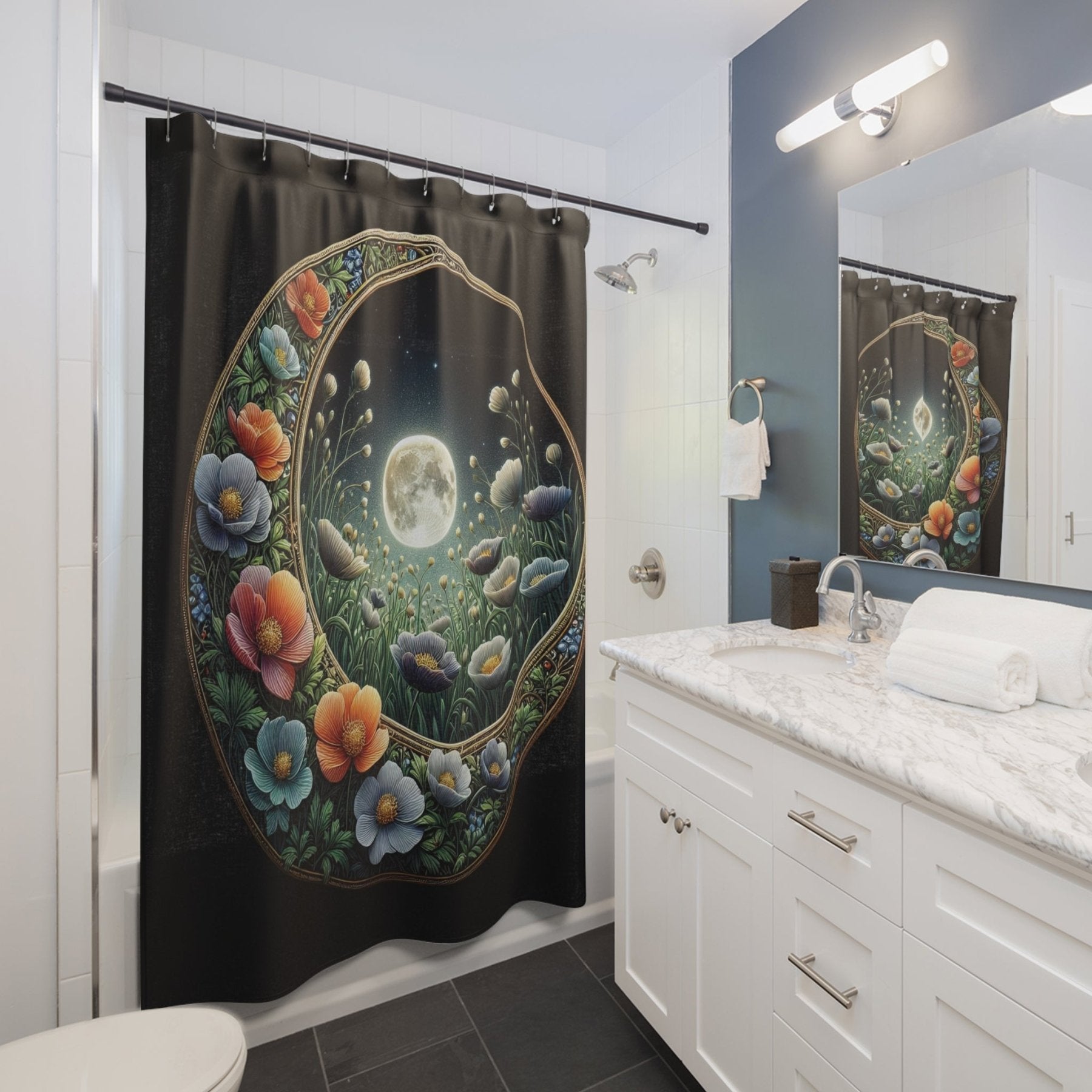 Shower Curtain, Moon [16] - Janlyn's Crafts