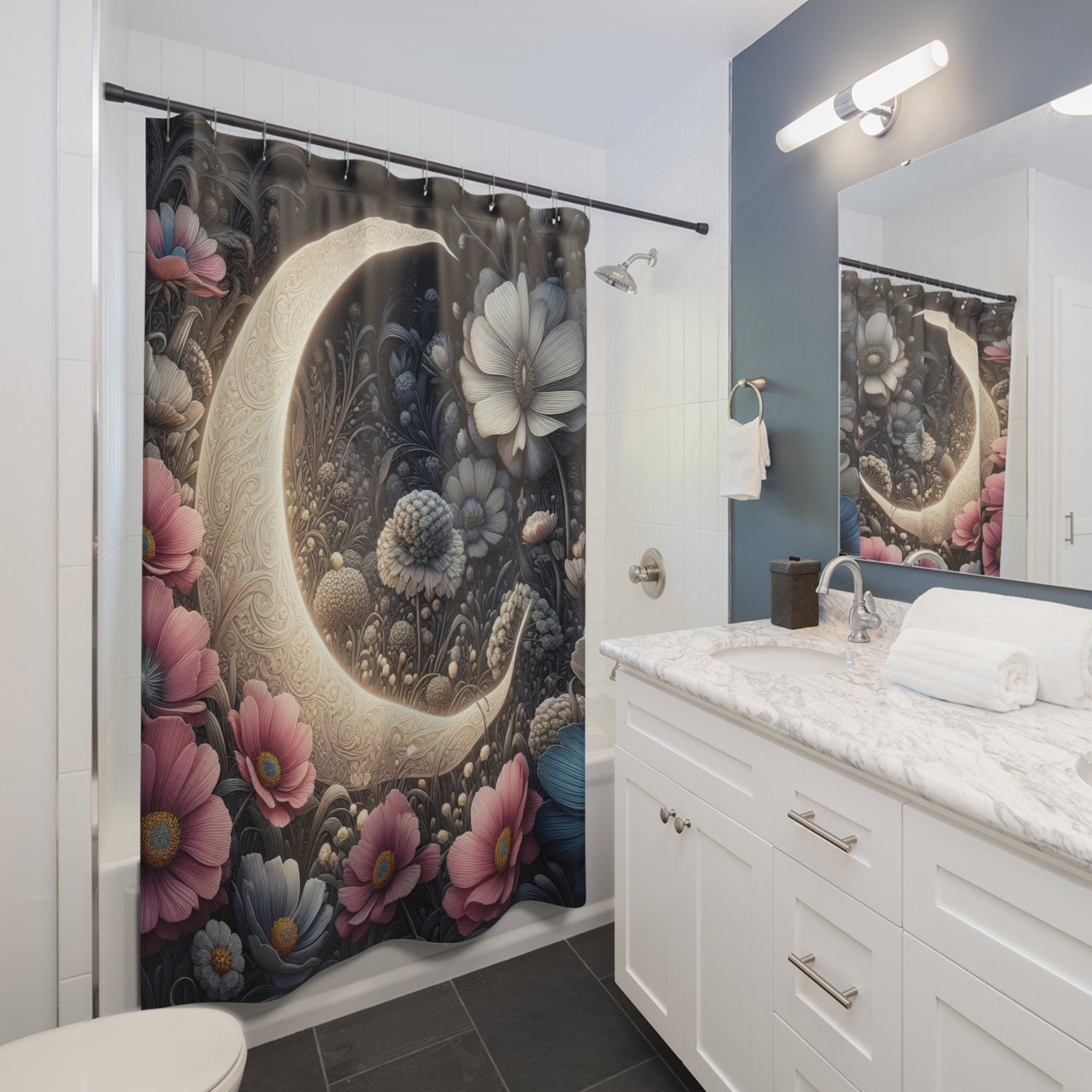 Shower Curtain, Moon [19] - Janlyn's Crafts