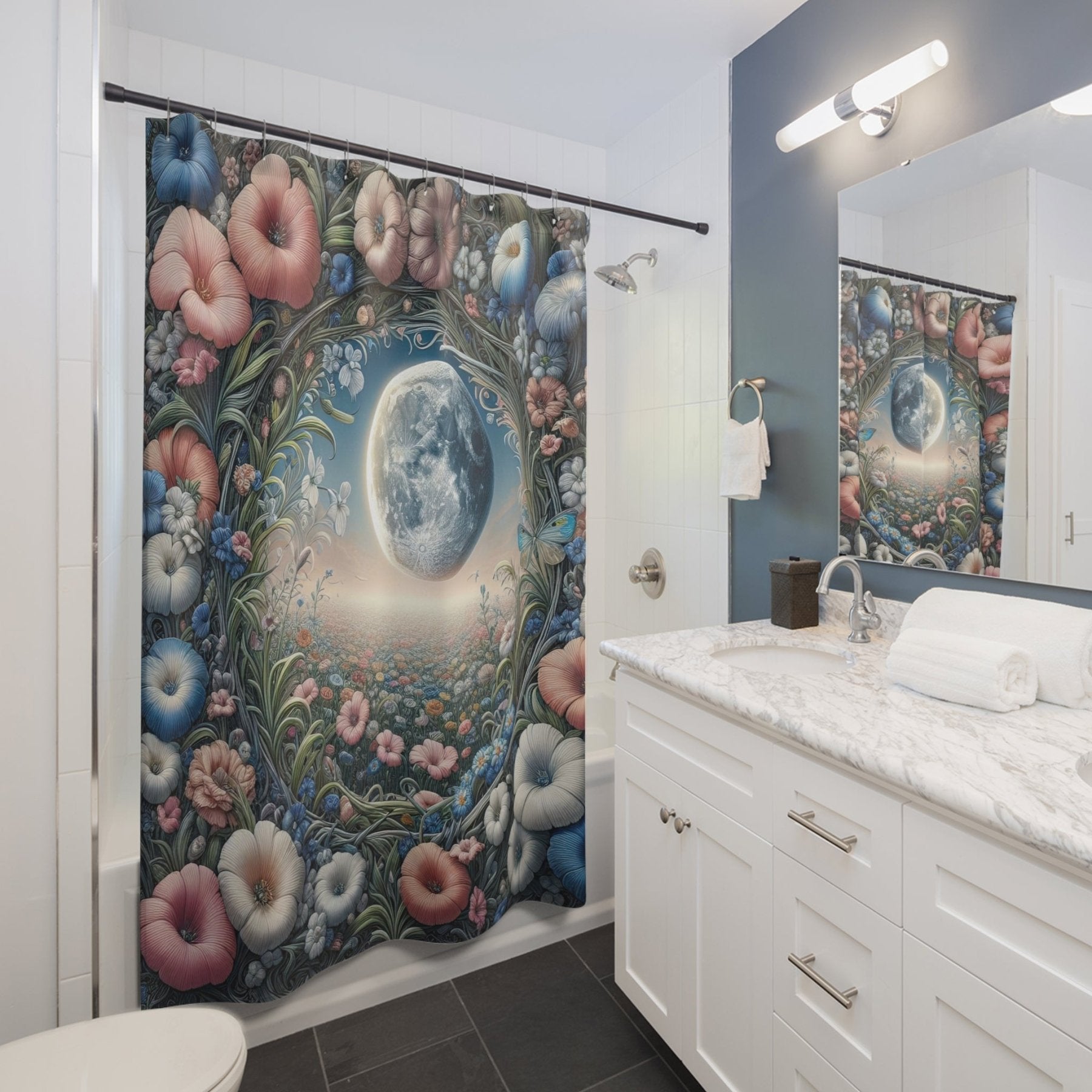 Shower Curtain, Moon [2] - Janlyn's Crafts