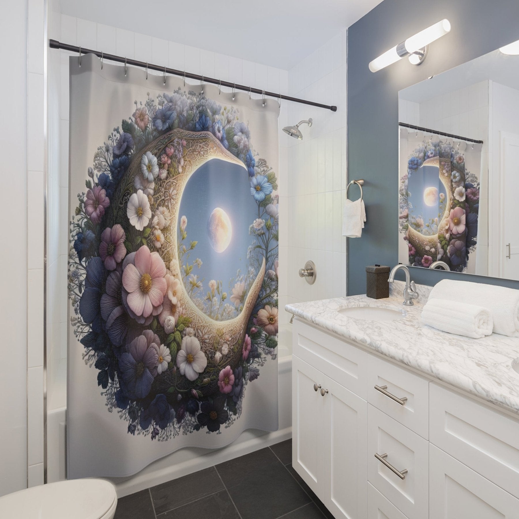 Shower Curtain, Moon [20] - Janlyn's Crafts