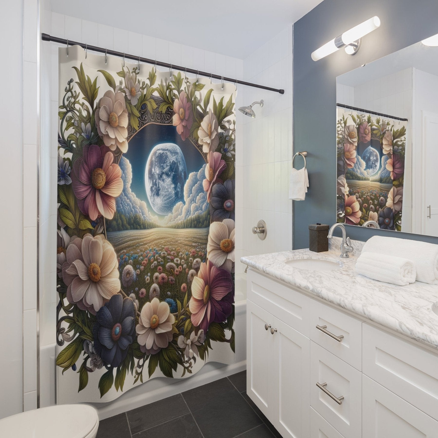 Shower Curtain, Moon [5] - Janlyn's Crafts