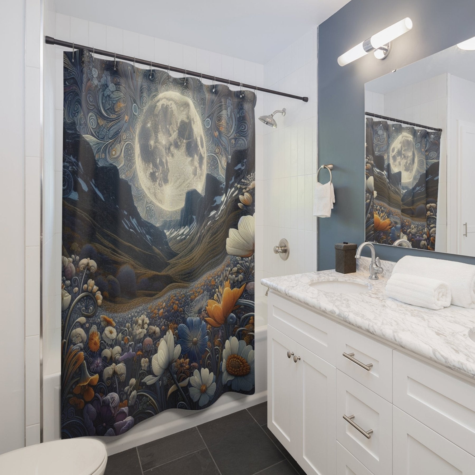 Shower Curtain, Moon [6] - Janlyn's Crafts