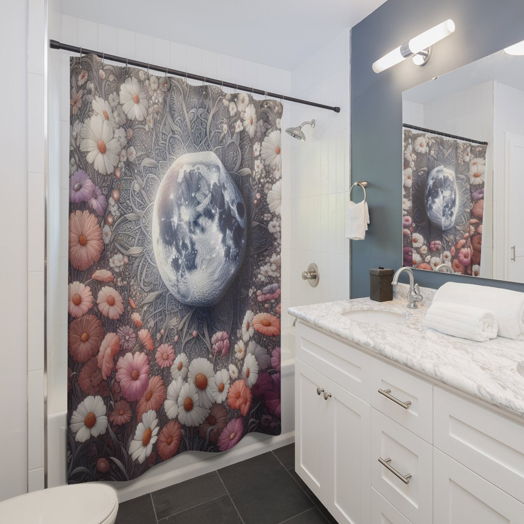 Shower Curtain, Moon [8] - Janlyn's Crafts