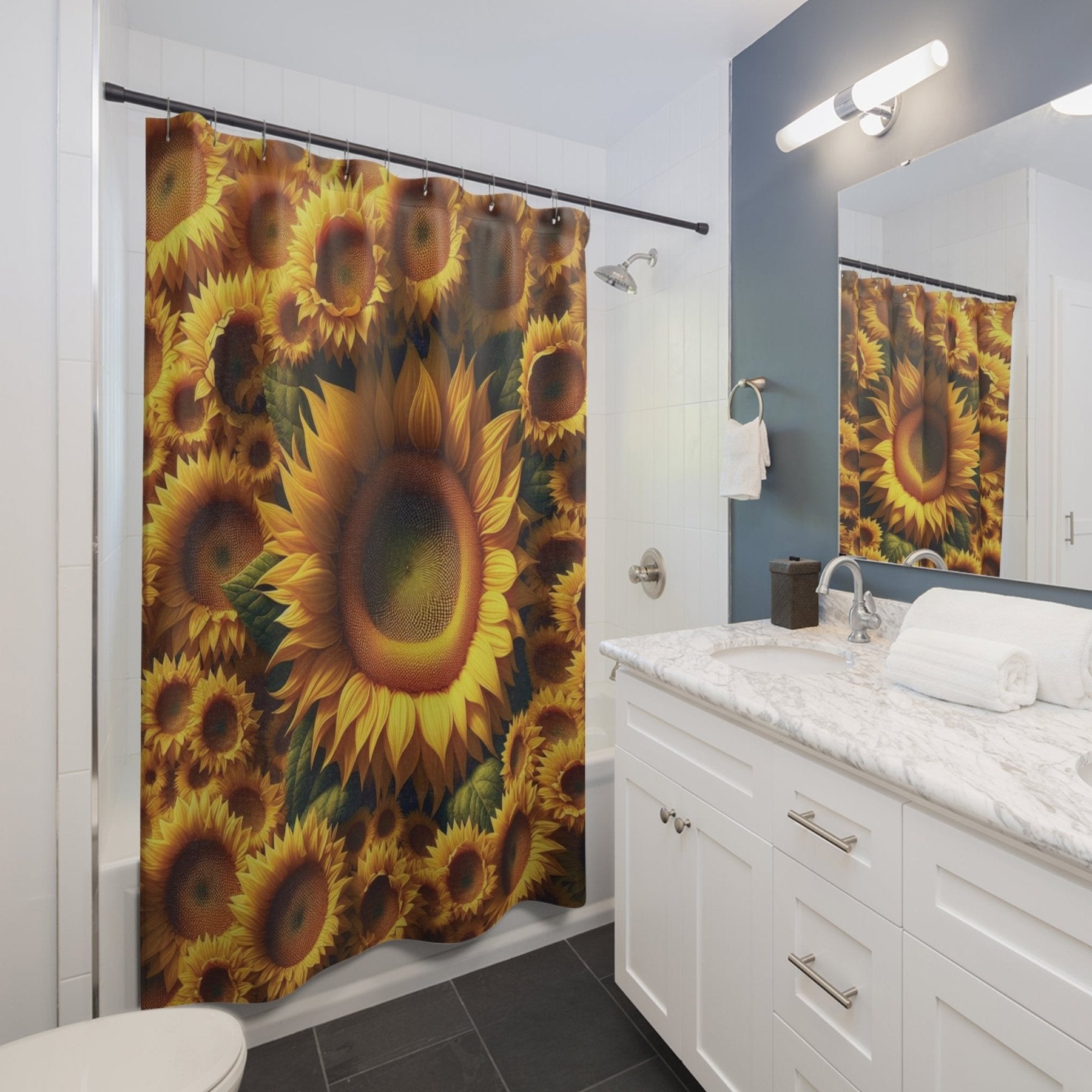 Shower Curtain, Sunflower [1] - Janlyn's Crafts