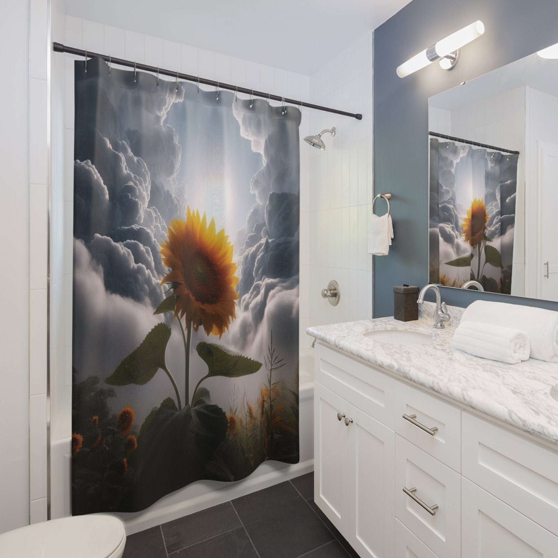 Shower Curtain, Sunflower [10] - Janlyn's Crafts