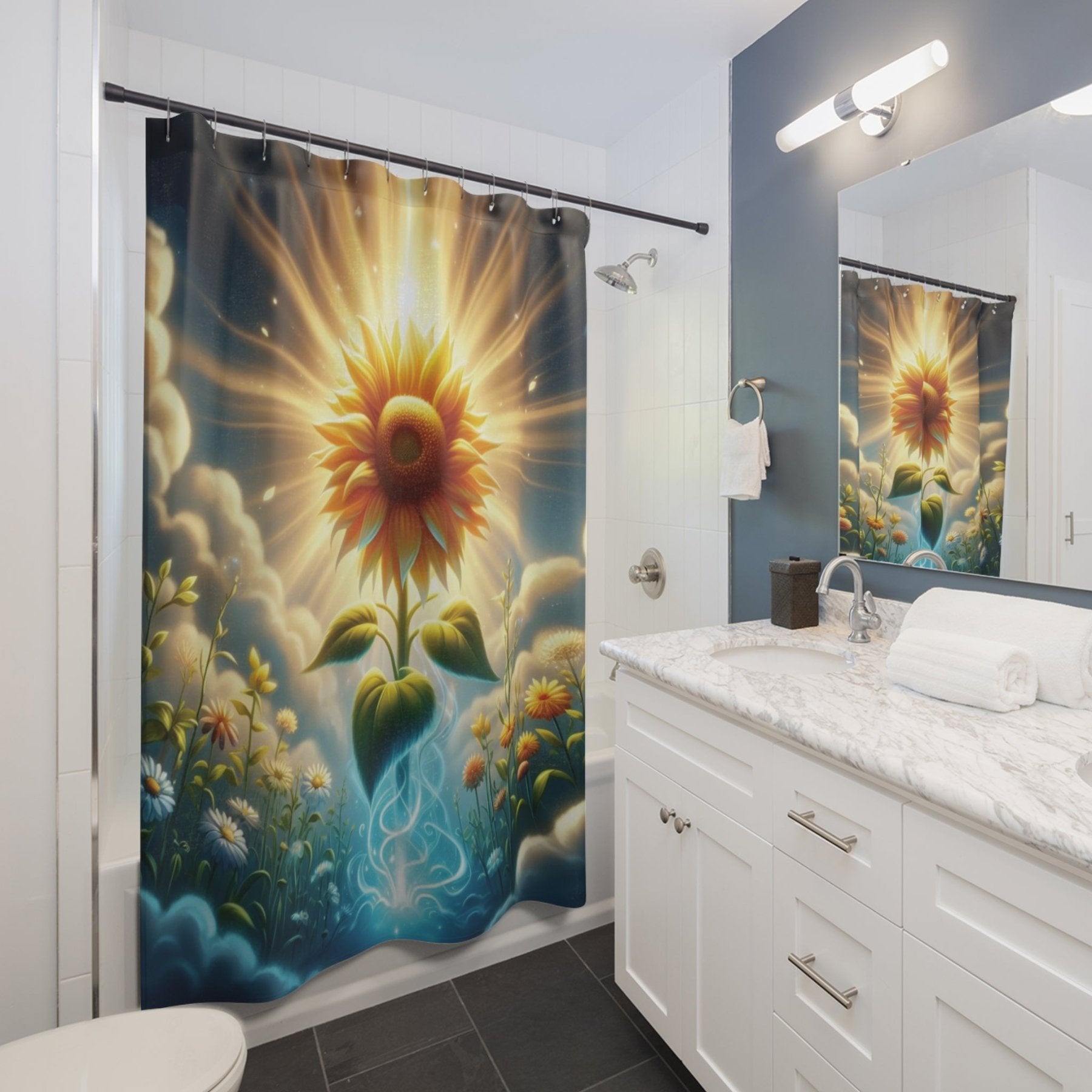 Shower Curtain, Sunflower [13] - Janlyn's Crafts