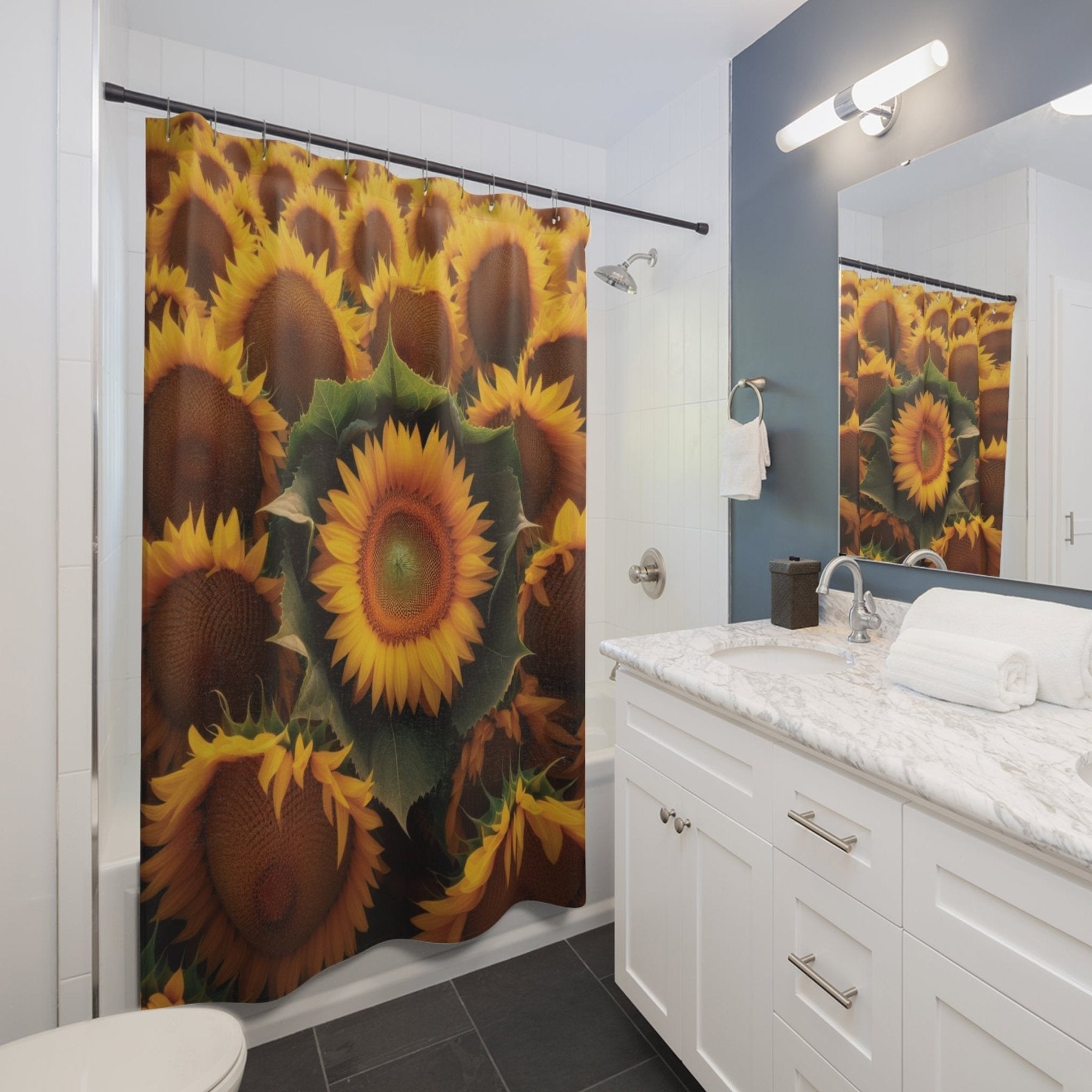 Shower Curtain, Sunflower [14] - Janlyn's Crafts