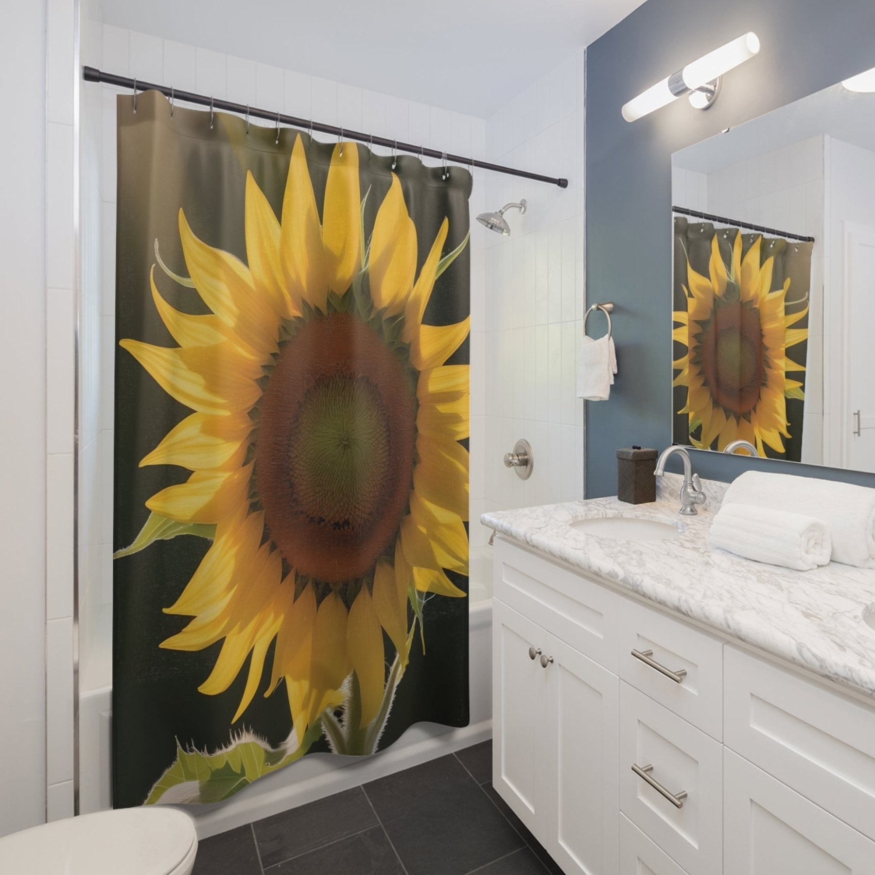 Shower Curtain, Sunflower [16] - Janlyn's Crafts