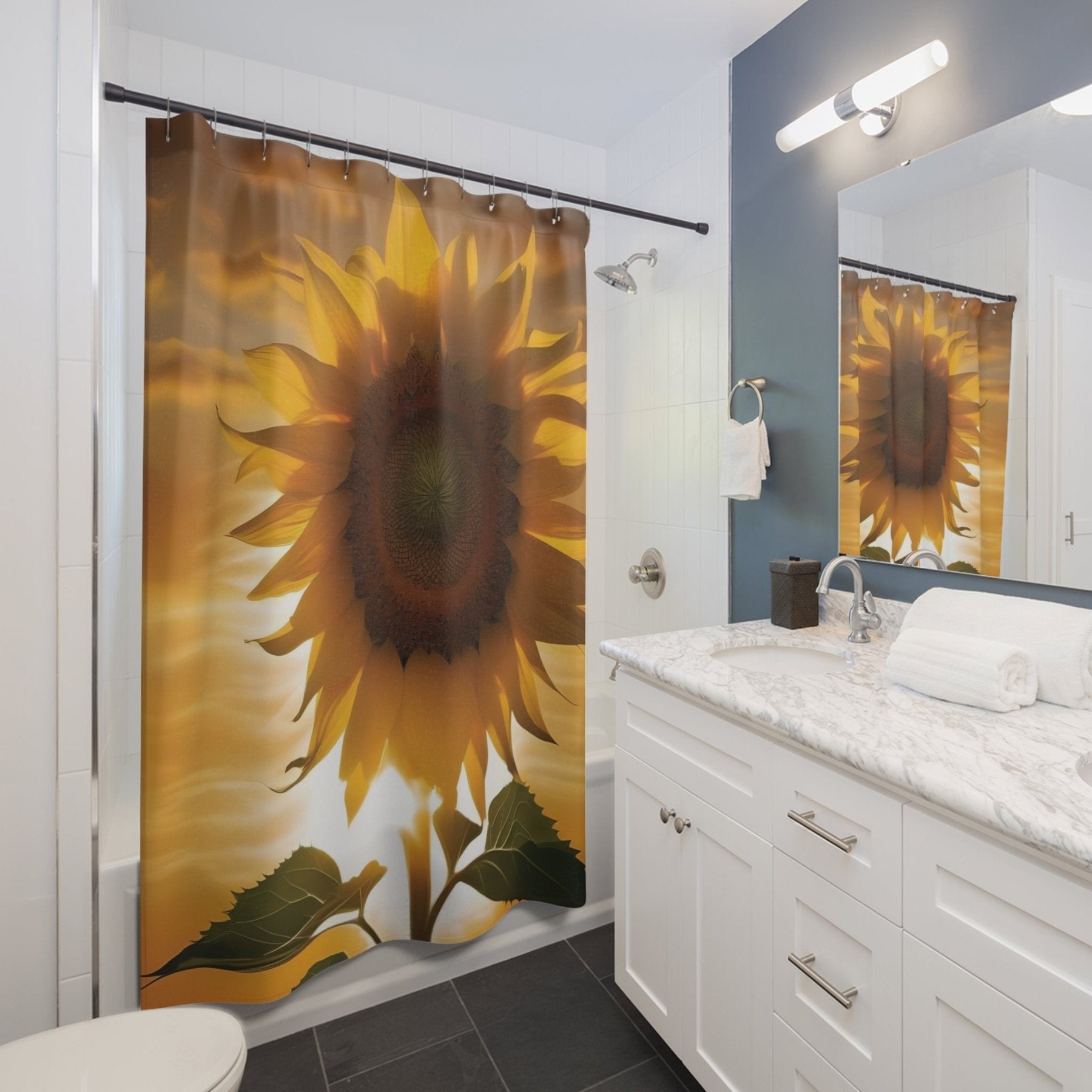 Shower Curtain, Sunflower [17] - Janlyn's Crafts