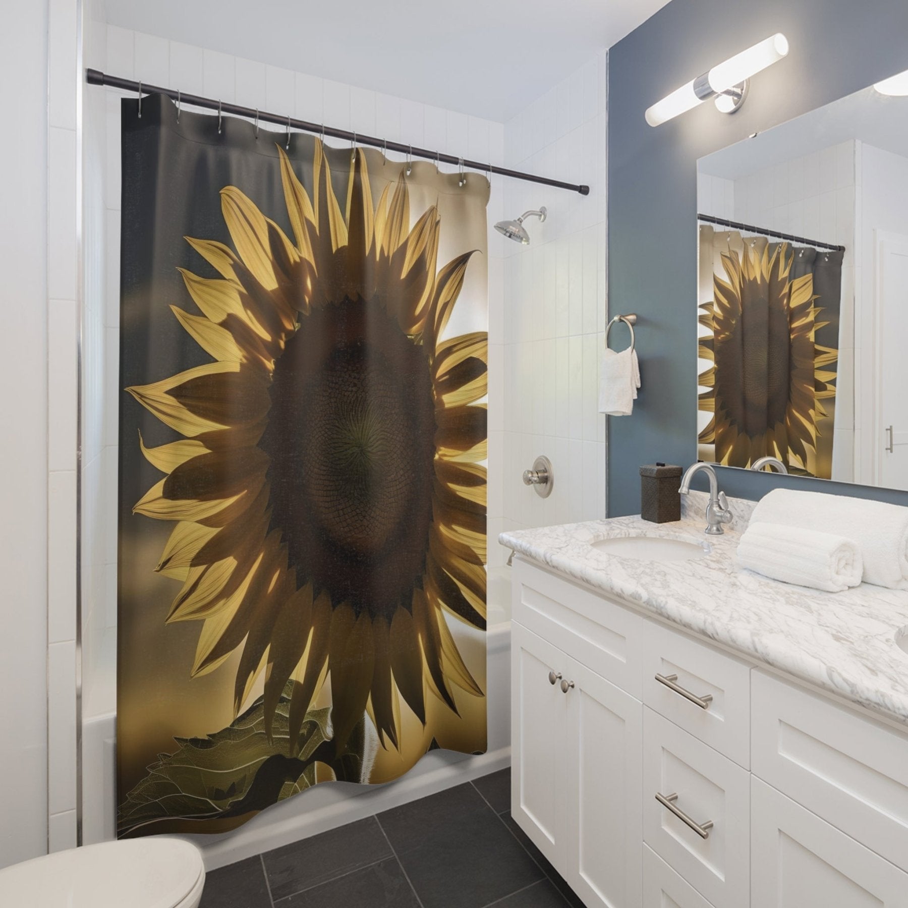 Shower Curtain, Sunflower [19] - Janlyn's Crafts