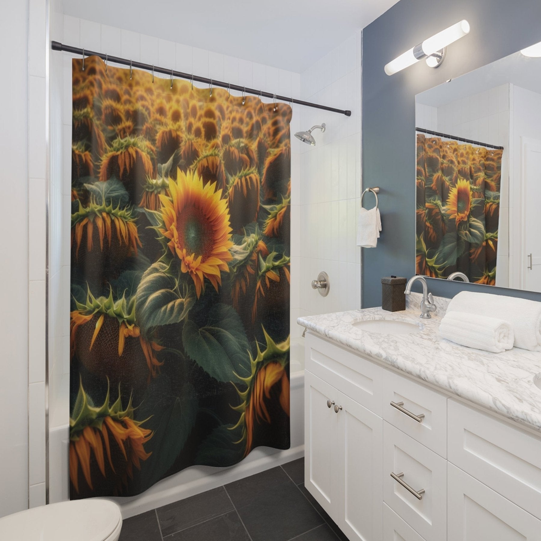 Shower Curtain, Sunflower [2] - Janlyn's Crafts