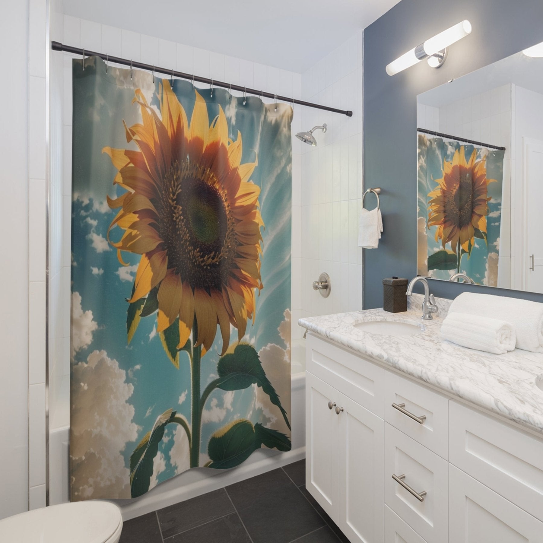 Shower Curtain, Sunflower [21] - Janlyn's Crafts