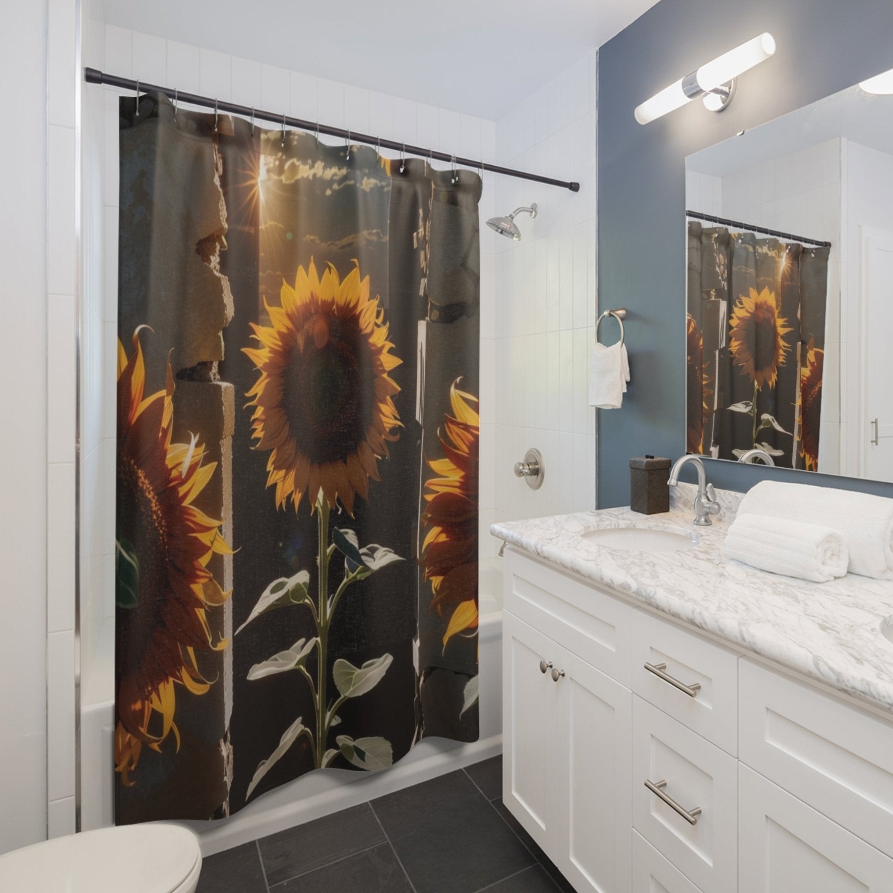 Shower Curtain, Sunflower [22] - Janlyn's Crafts