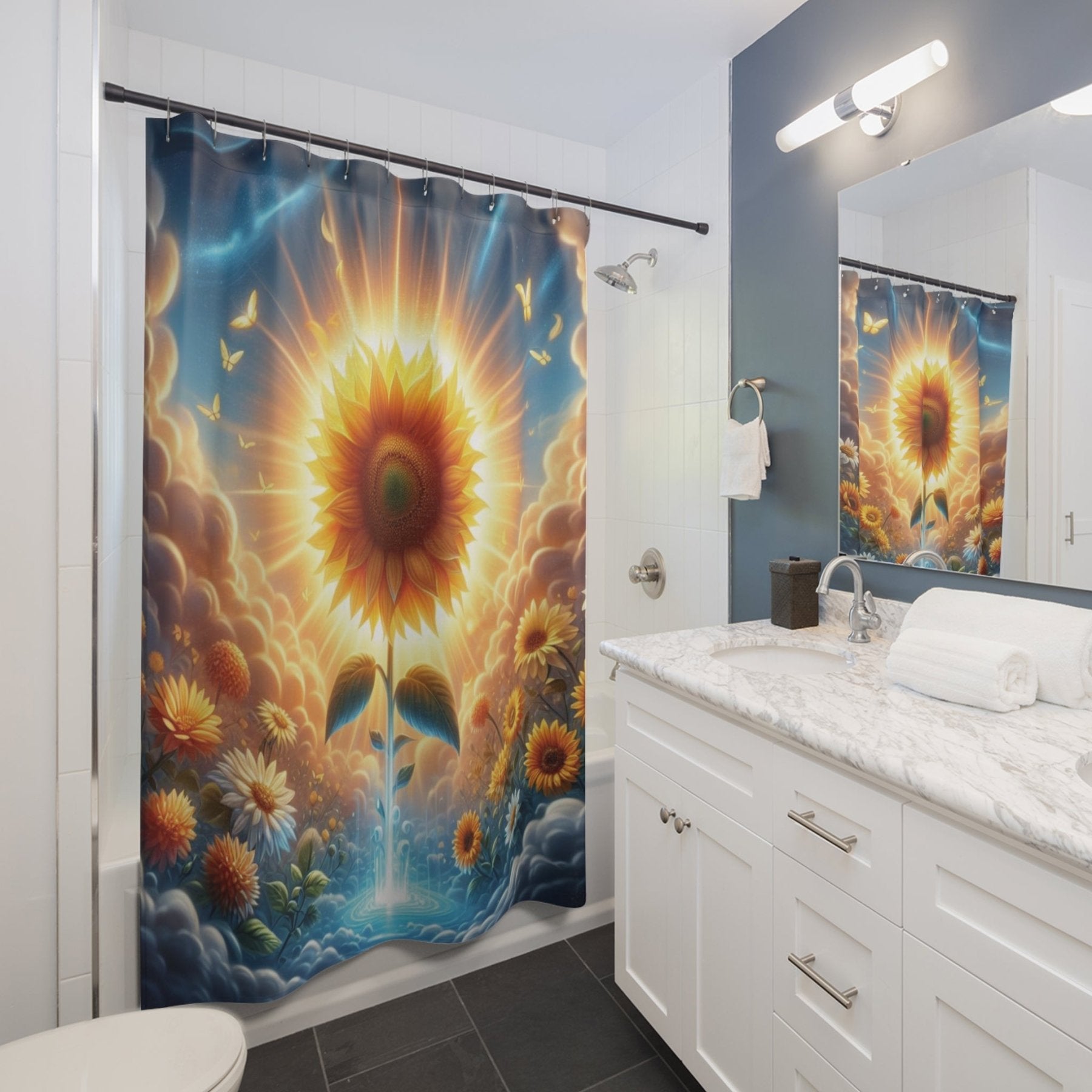 Shower Curtain, Sunflower [7] - Janlyn's Crafts