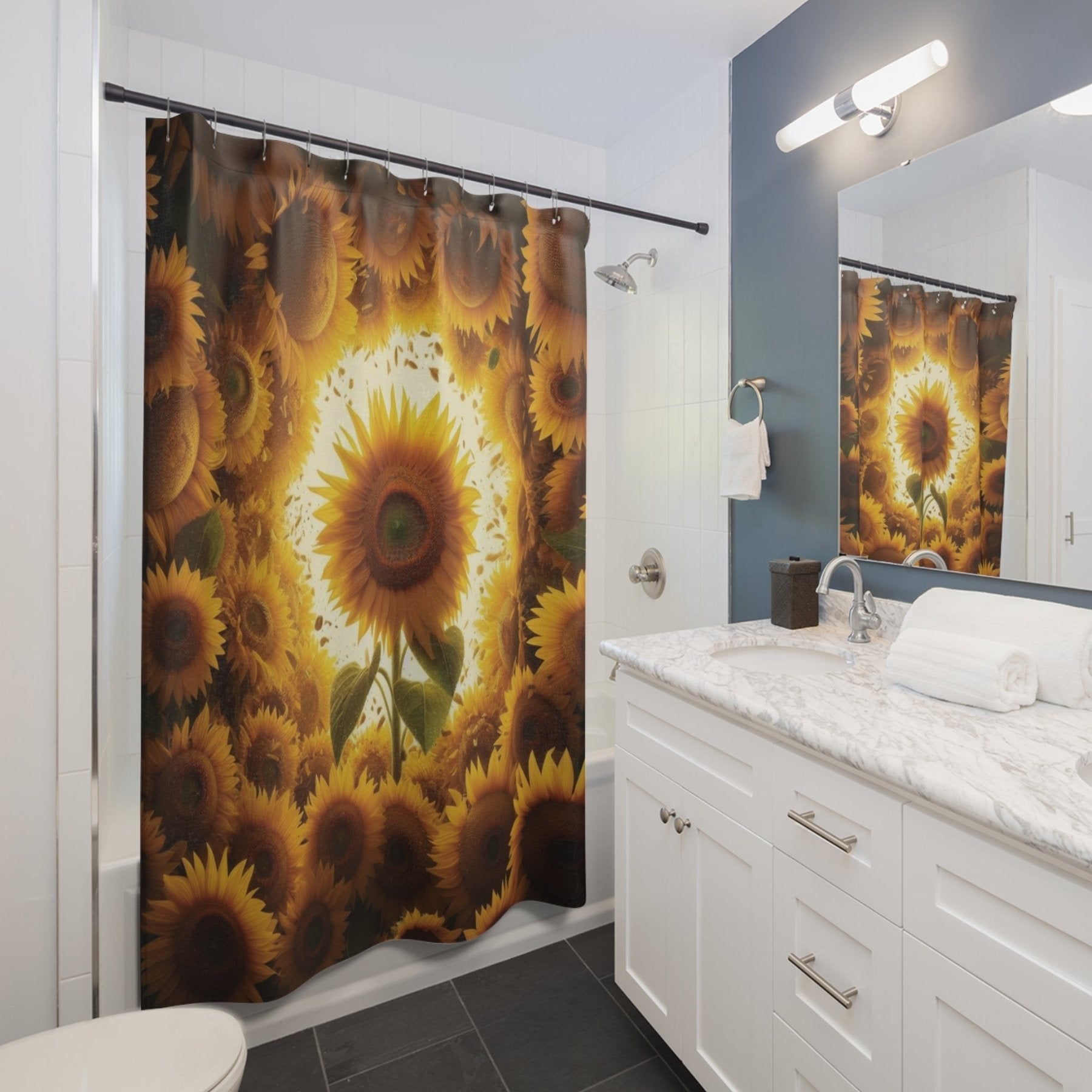 Shower Curtain, Sunflower [9] - Janlyn's Crafts