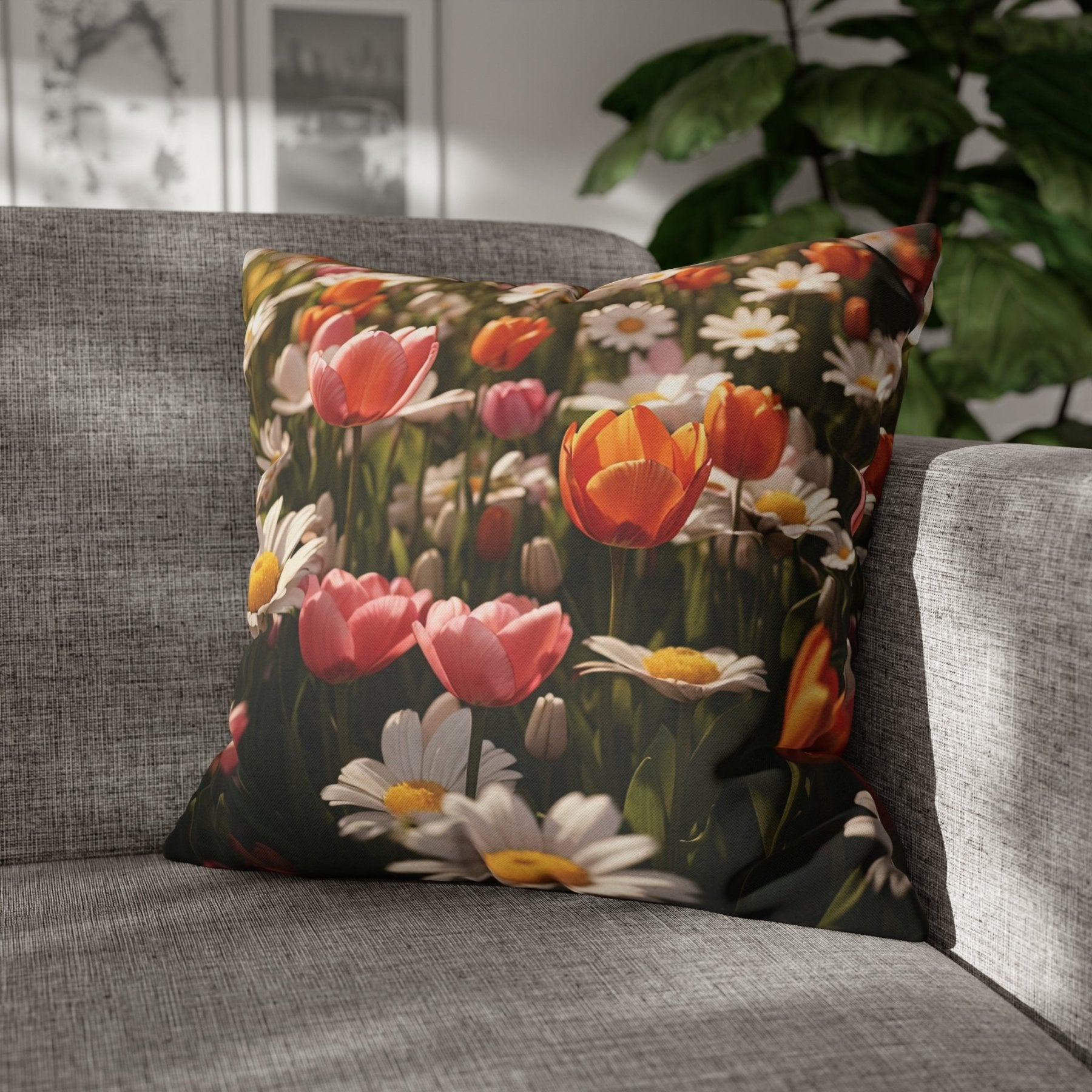 Spring Flowers Throw Pillow Cover, Throw Pillow Case, Qty 1, (13) - Janlyn's Crafts