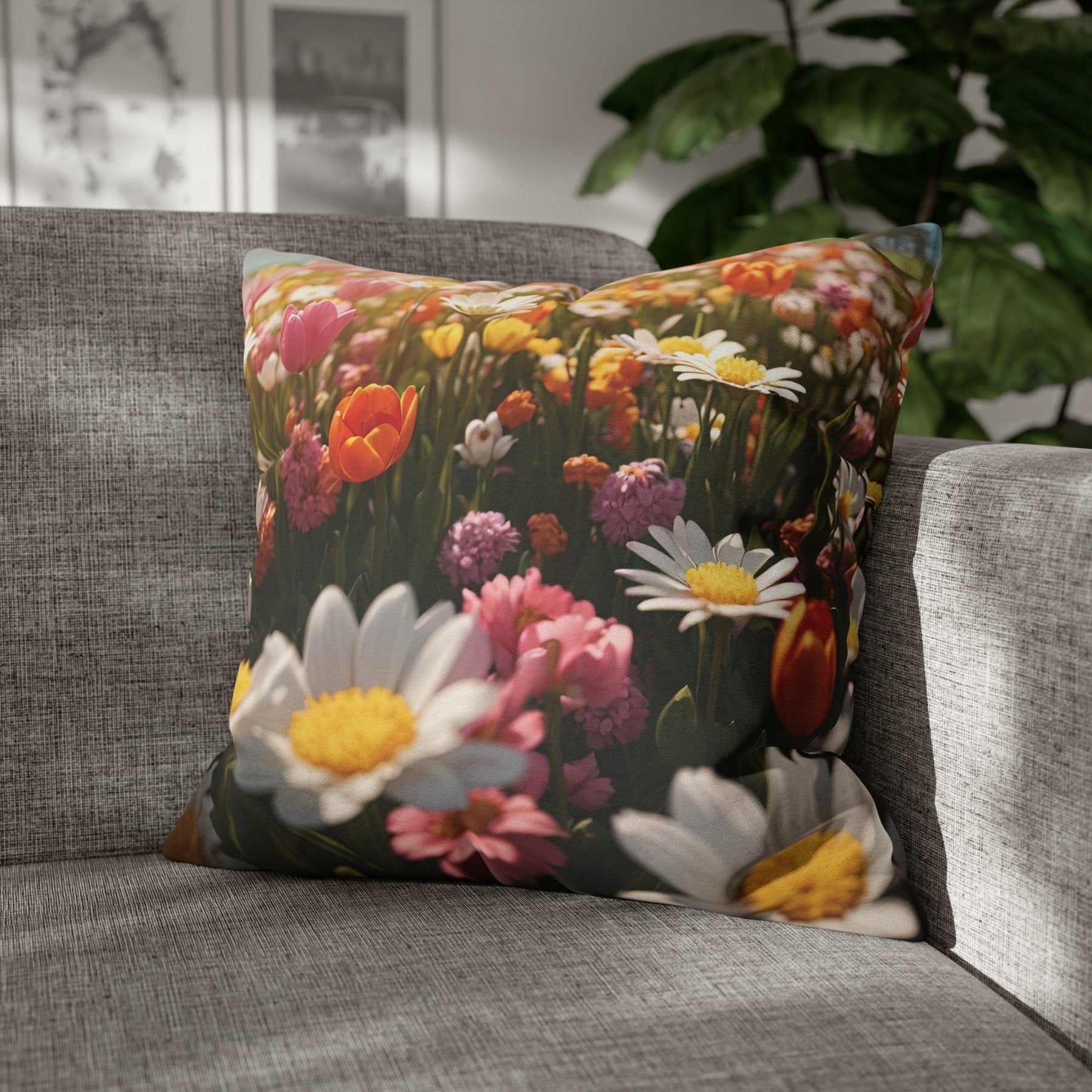 Spring Flowers Throw Pillow Cover, Throw Pillow Case, Qty 1, (14) - Janlyn's Crafts