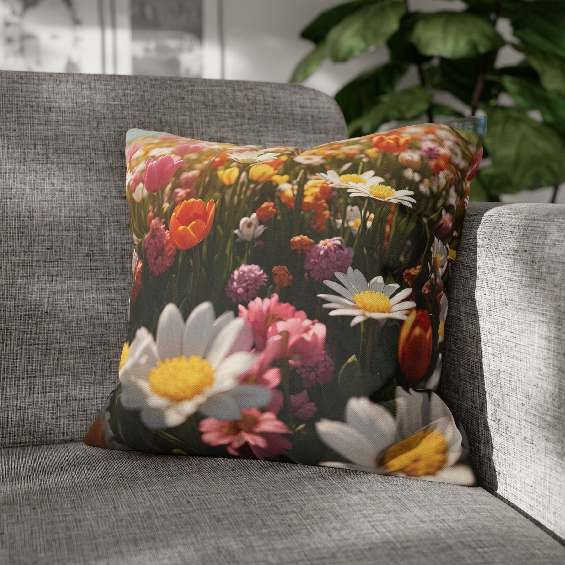 Spring Flowers Throw Pillow Cover, Throw Pillow Case, Qty 1, (14) - Janlyn's Crafts