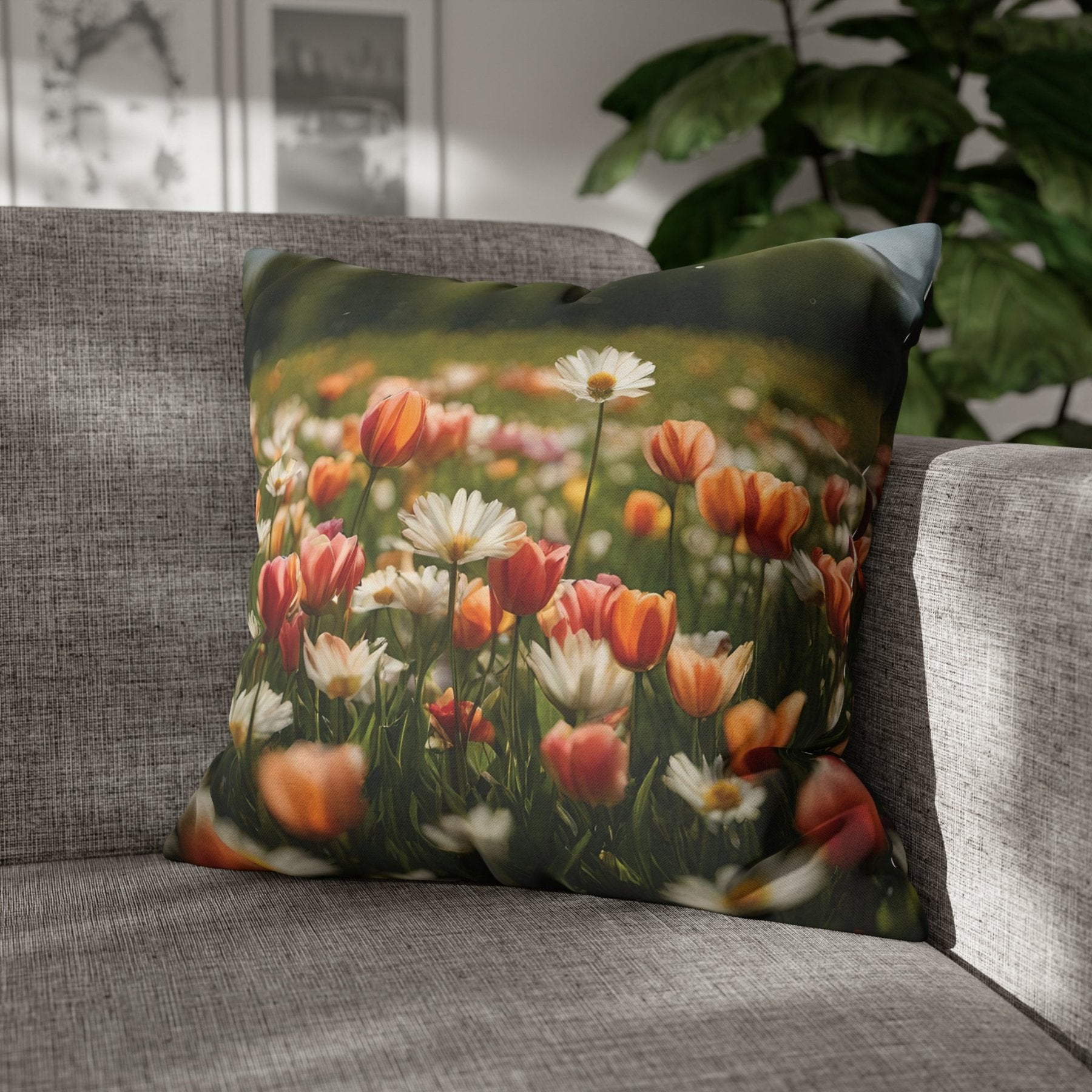 Spring Flowers Throw Pillow Cover, Throw Pillow Case, Qty 1, (18) - Janlyn's Crafts