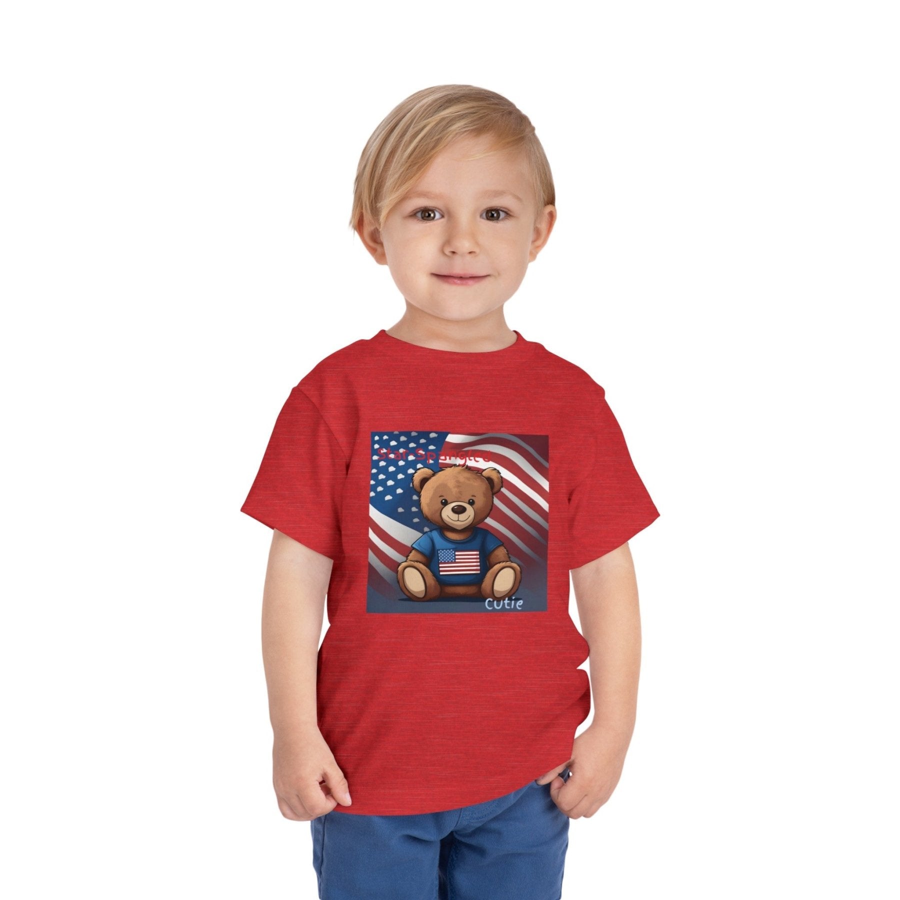 Star Spangled Cutie, Toddler Short Sleeve Tee, 2T-5T - Janlyn's Crafts