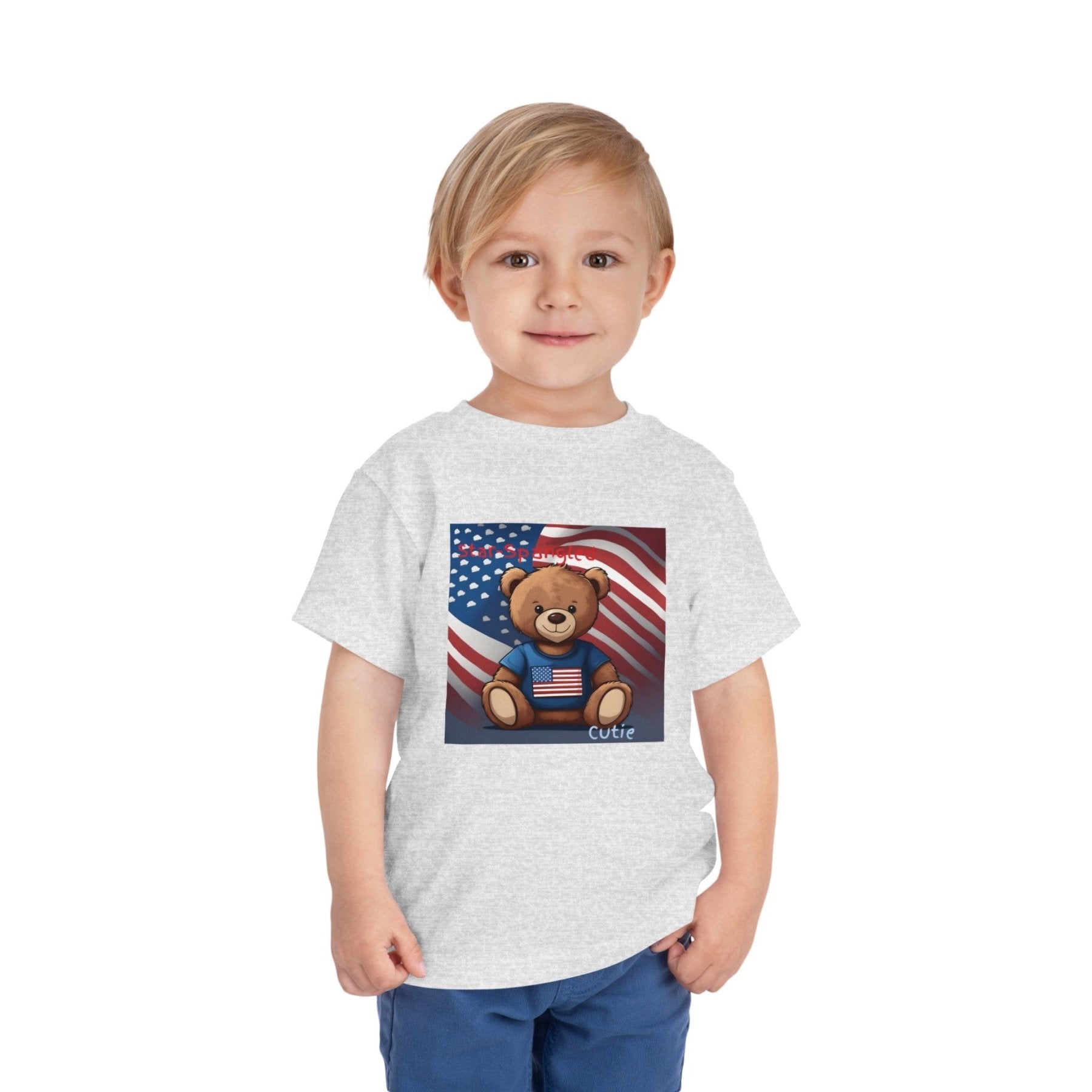 Star Spangled Cutie, Toddler Short Sleeve Tee, 2T-5T - Janlyn's Crafts