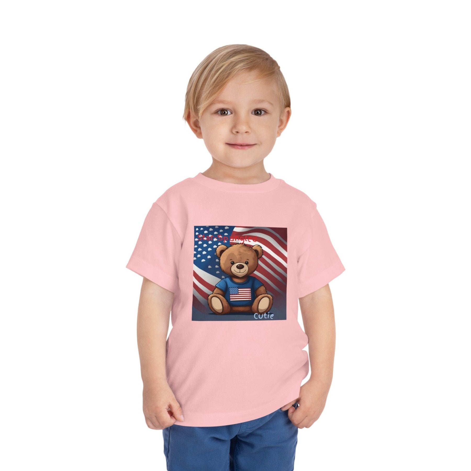 Star Spangled Cutie, Toddler Short Sleeve Tee, 2T-5T - Janlyn's Crafts