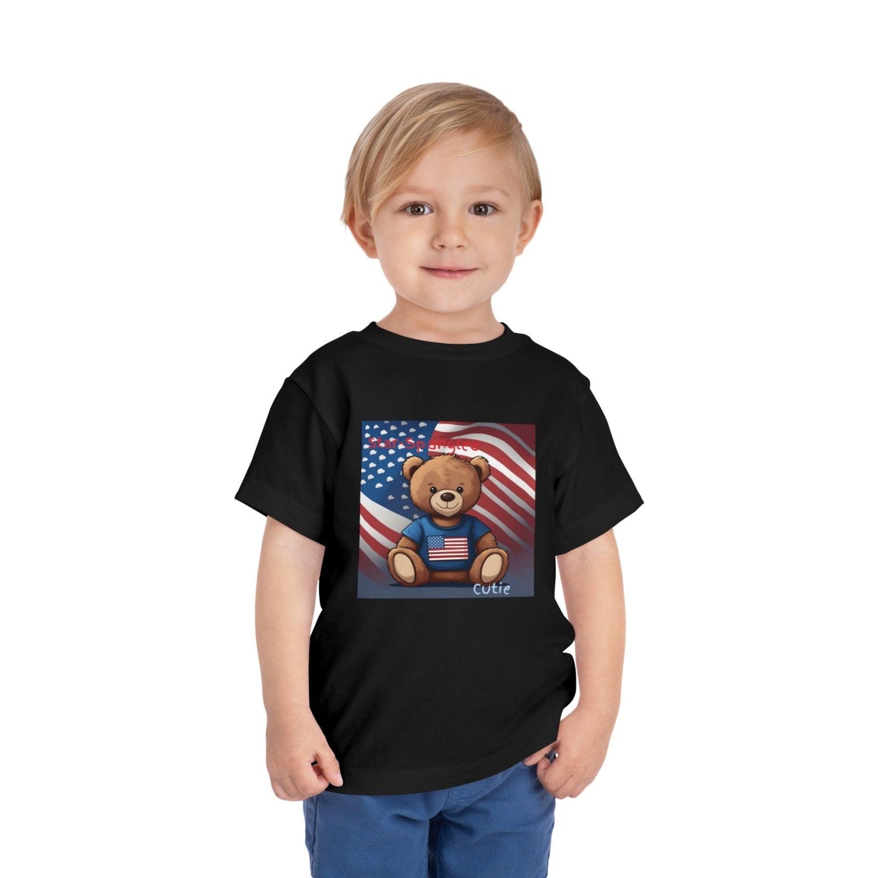 Star Spangled Cutie, Toddler Short Sleeve Tee, 2T-5T - Janlyn's Crafts