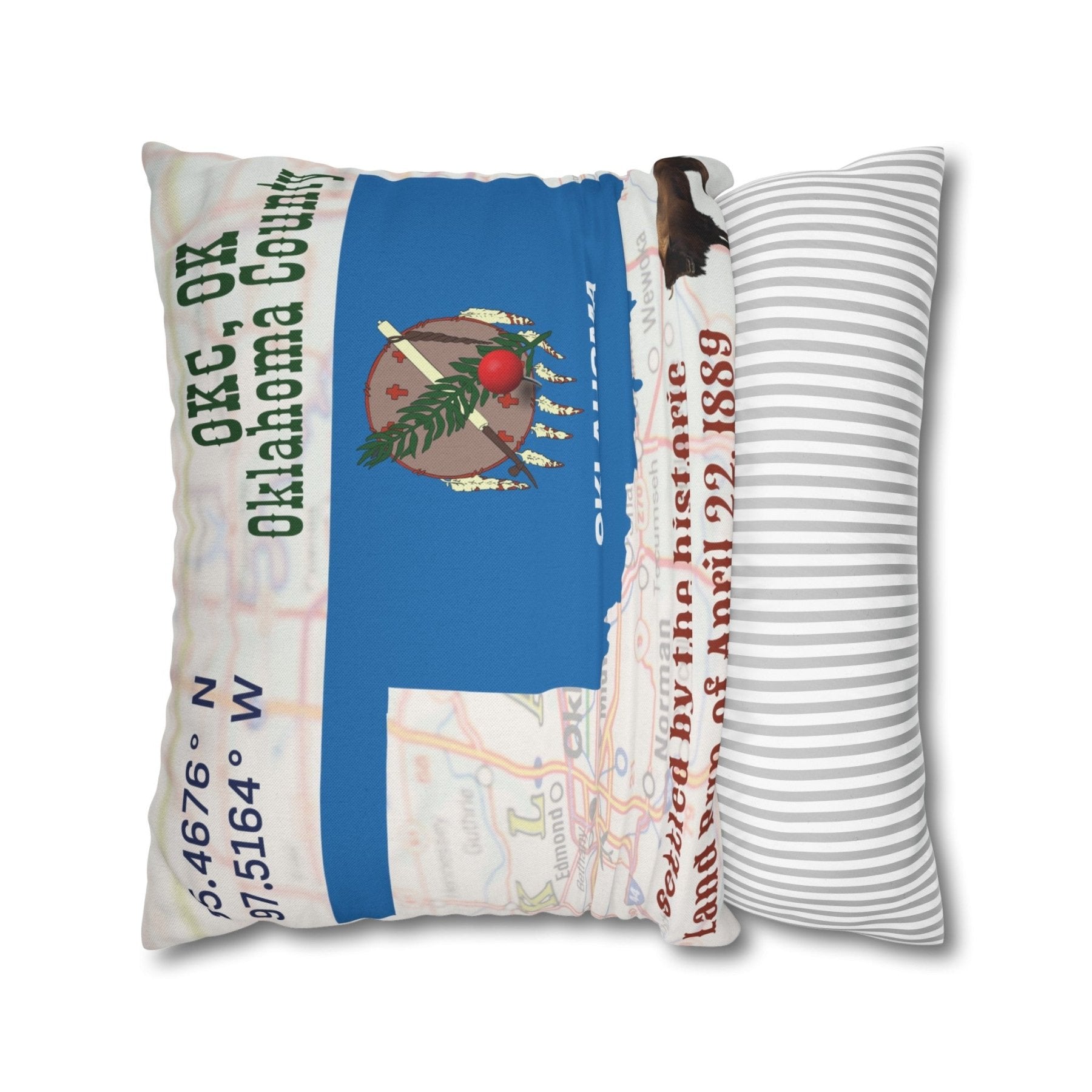 State Location Personalized Throw Pillow Cover, Pictures Shown are Examples - Janlyn's Crafts