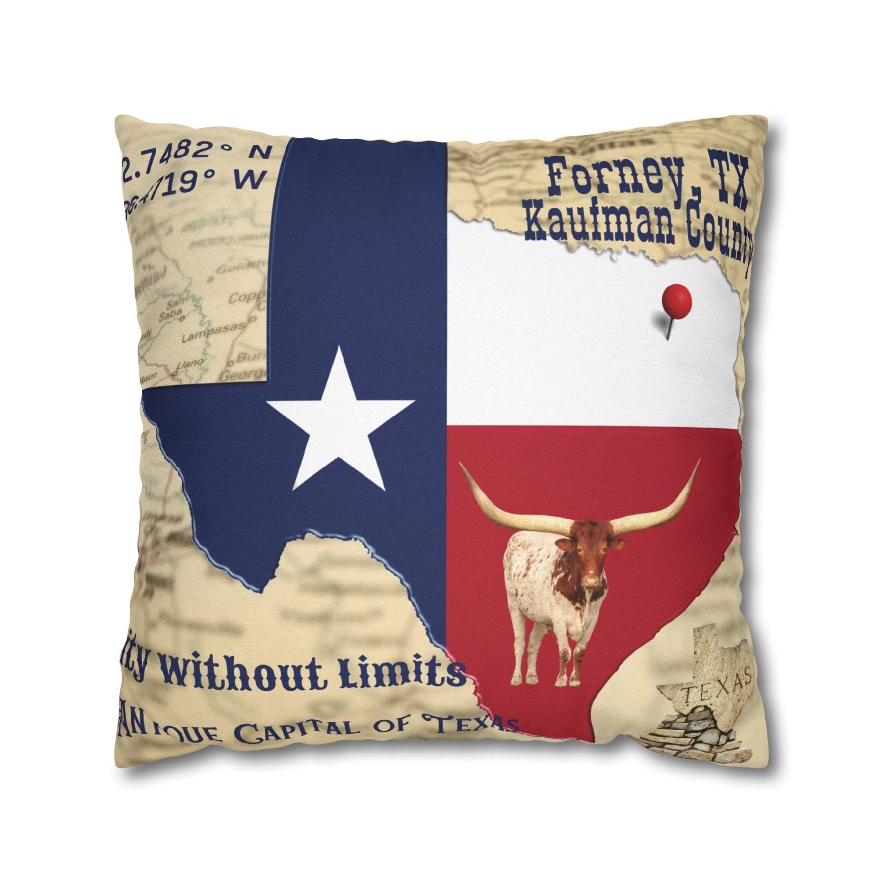 State Location Personalized Throw Pillow Cover, Pictures Shown are Examples - Janlyn's Crafts