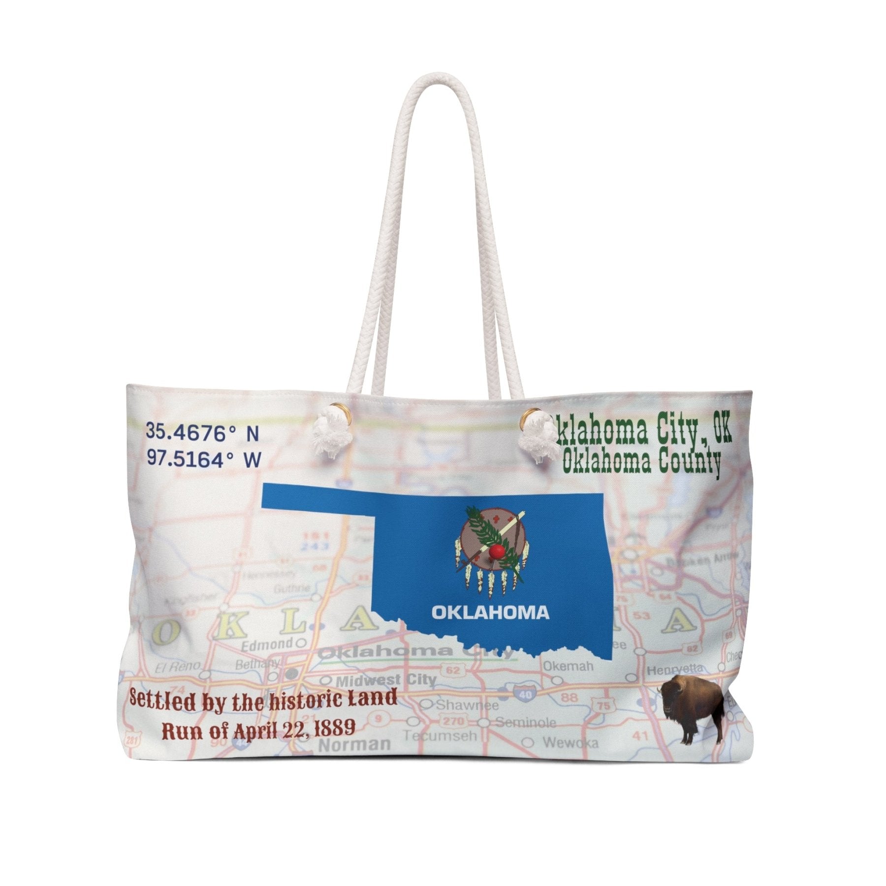 State Location Personalized Weekender Bag, Pictures Shown are Examples - Janlyn's Crafts