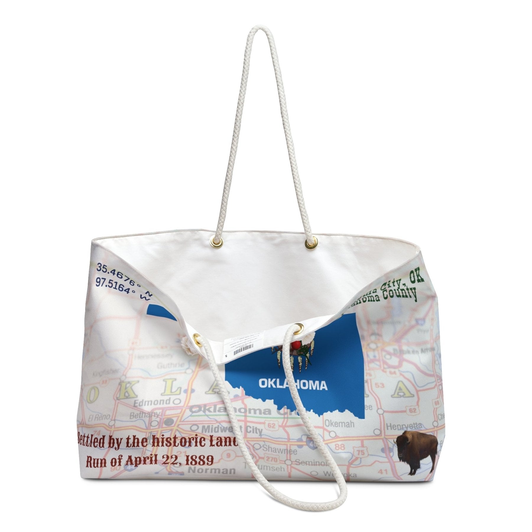 State Location Personalized Weekender Bag, Pictures Shown are Examples - Janlyn's Crafts