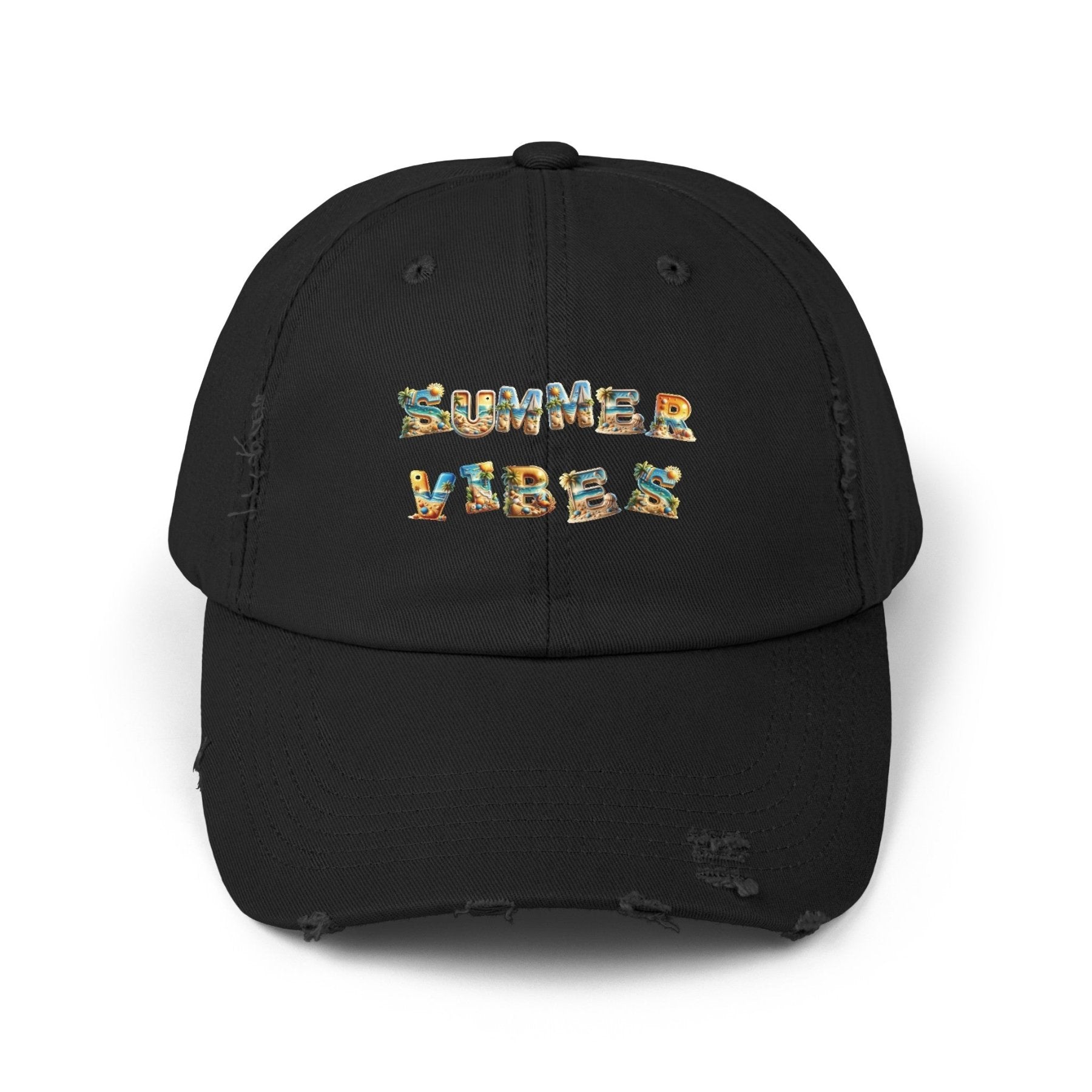 Summer Vibes, Unisex Distressed Cap - Janlyn's Crafts