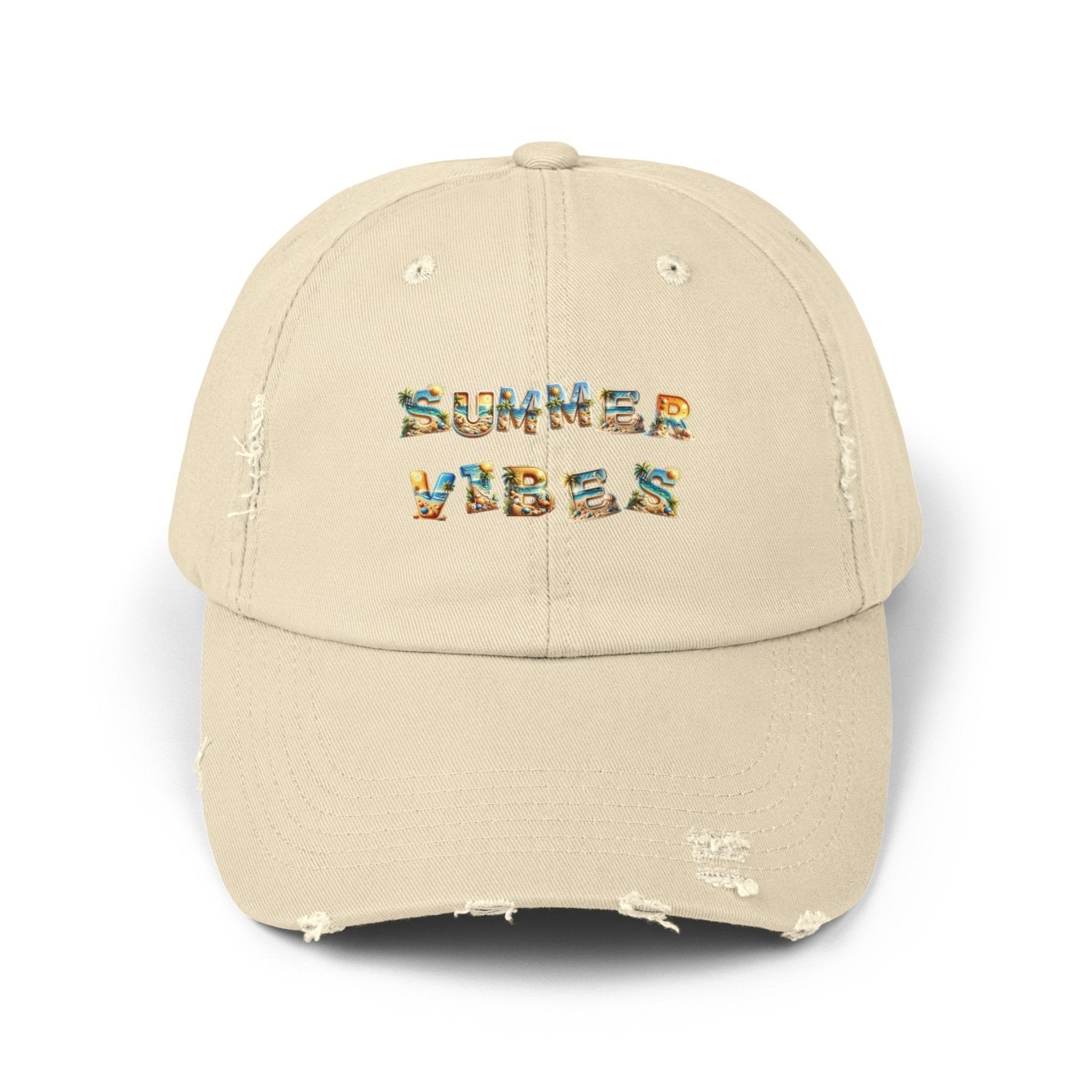 Summer Vibes, Unisex Distressed Cap - Janlyn's Crafts