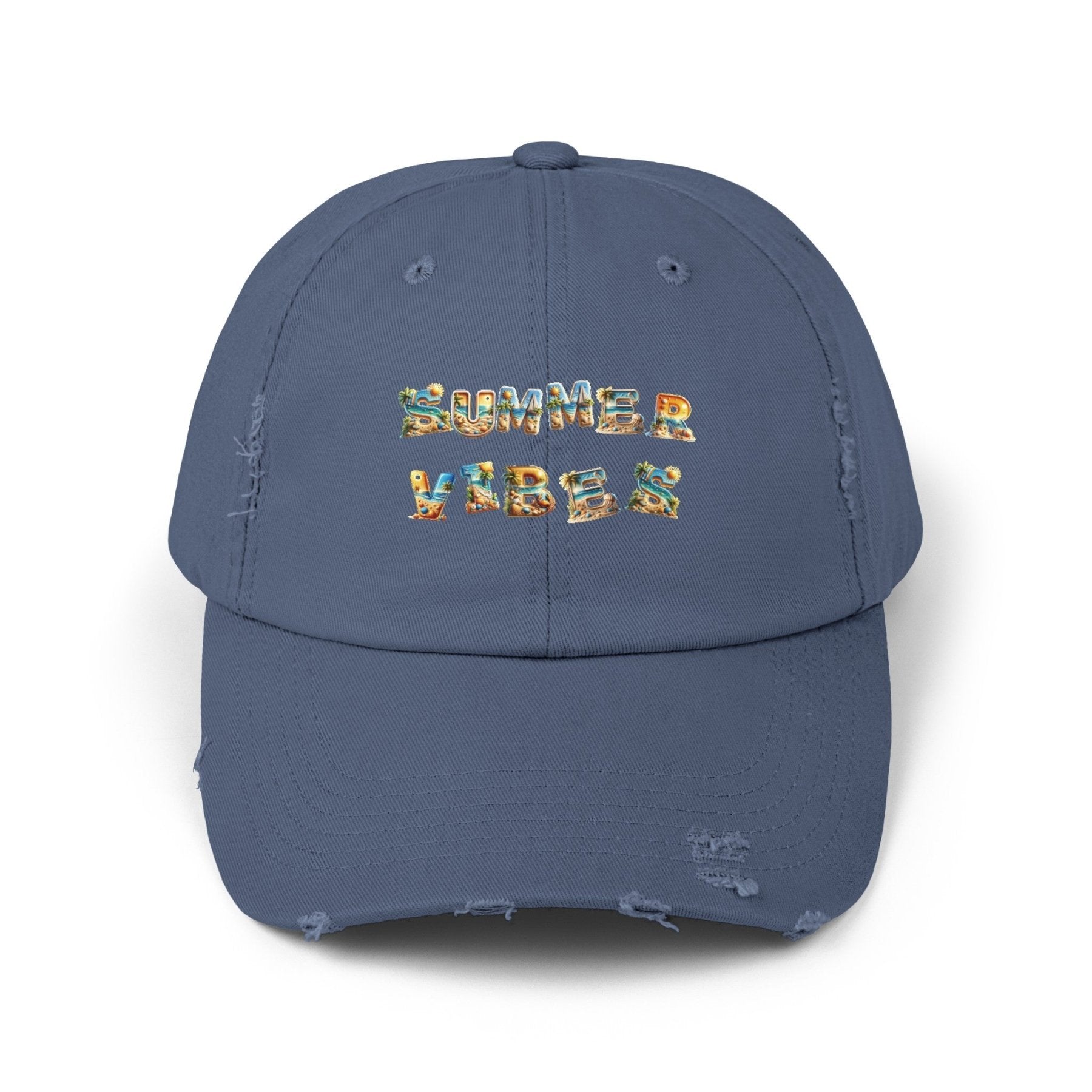 Summer Vibes, Unisex Distressed Cap - Janlyn's Crafts