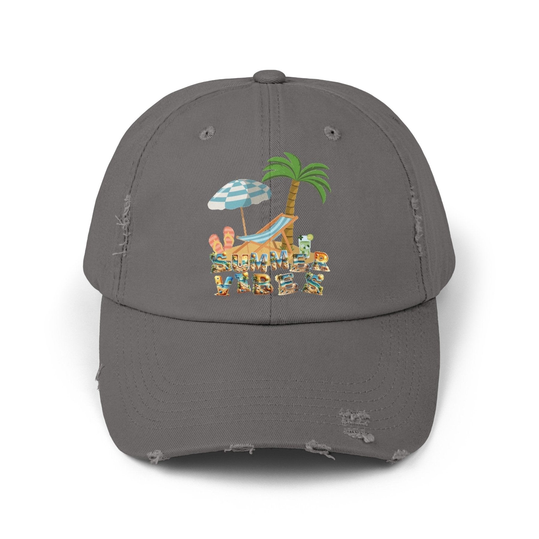 Summer Vibes, Unisex Distressed Cap - Janlyn's Crafts