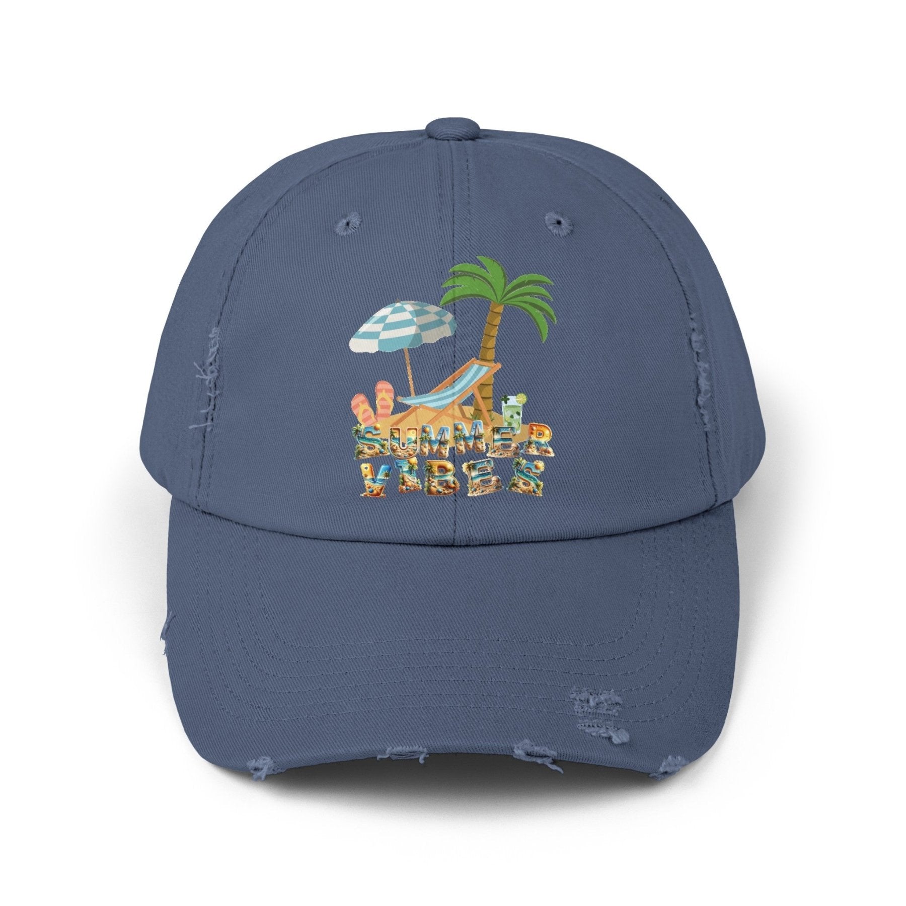 Summer Vibes, Unisex Distressed Cap - Janlyn's Crafts