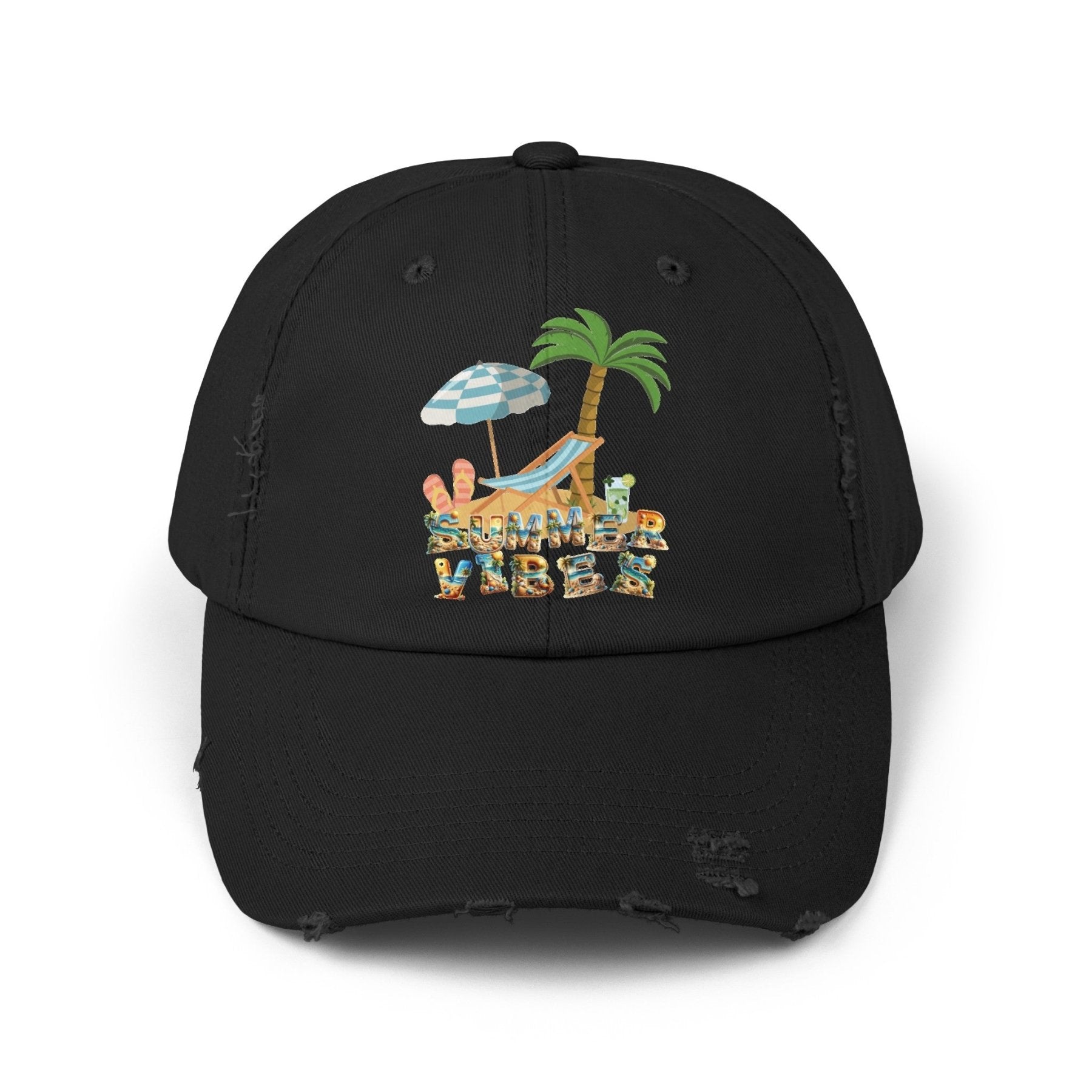 Summer Vibes, Unisex Distressed Cap - Janlyn's Crafts