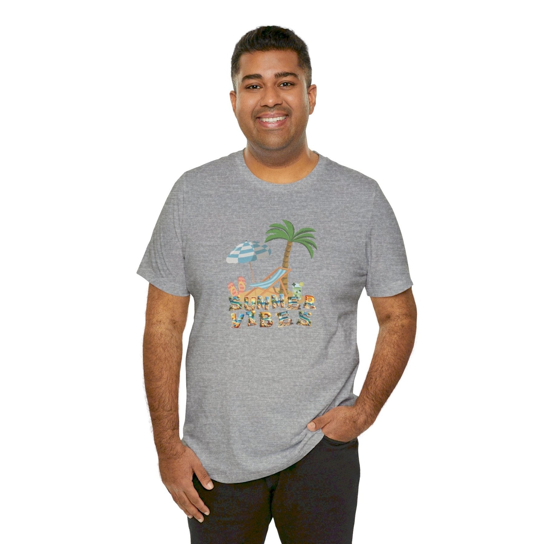 Summer Vibes, Unisex Jersey Short Sleeve Tee - Janlyn's Crafts